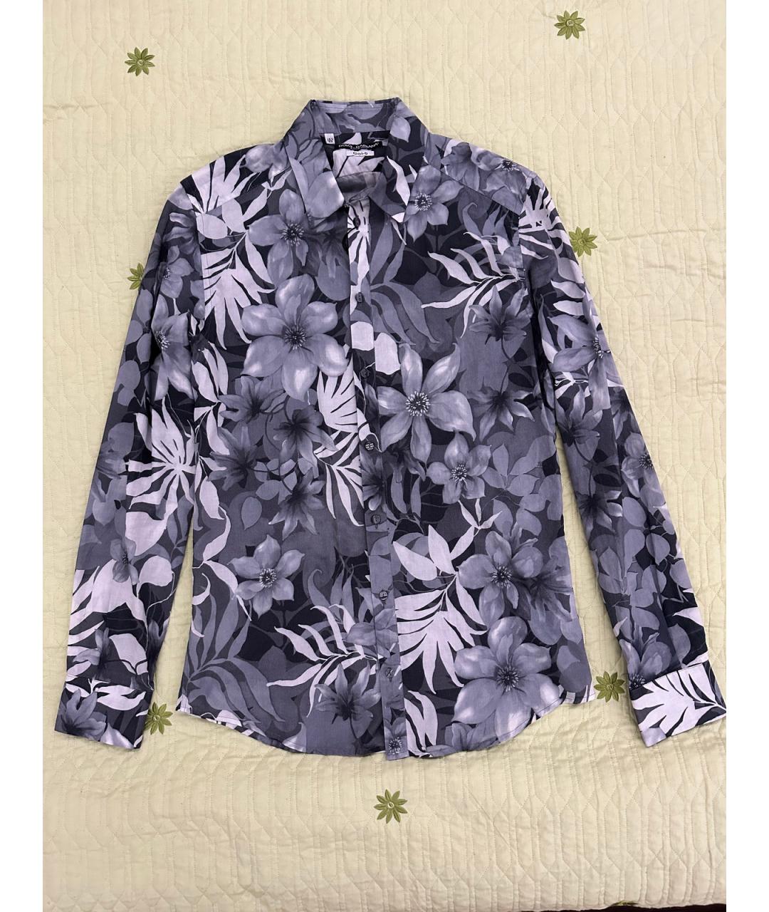 DOLCE&GABBANA Серая хлопковая кэжуал рубашка, фото 10