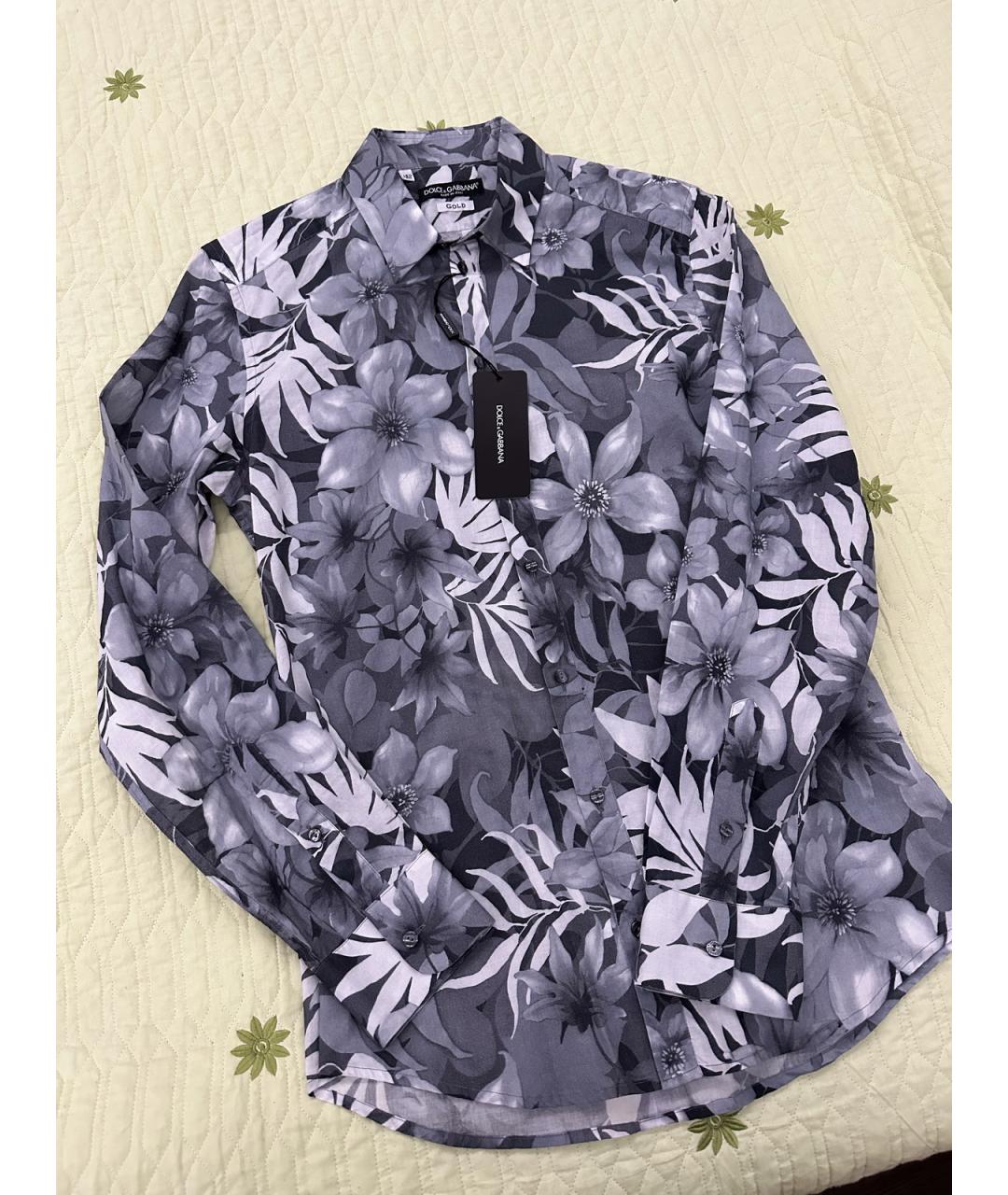 DOLCE&GABBANA Серая хлопковая кэжуал рубашка, фото 2