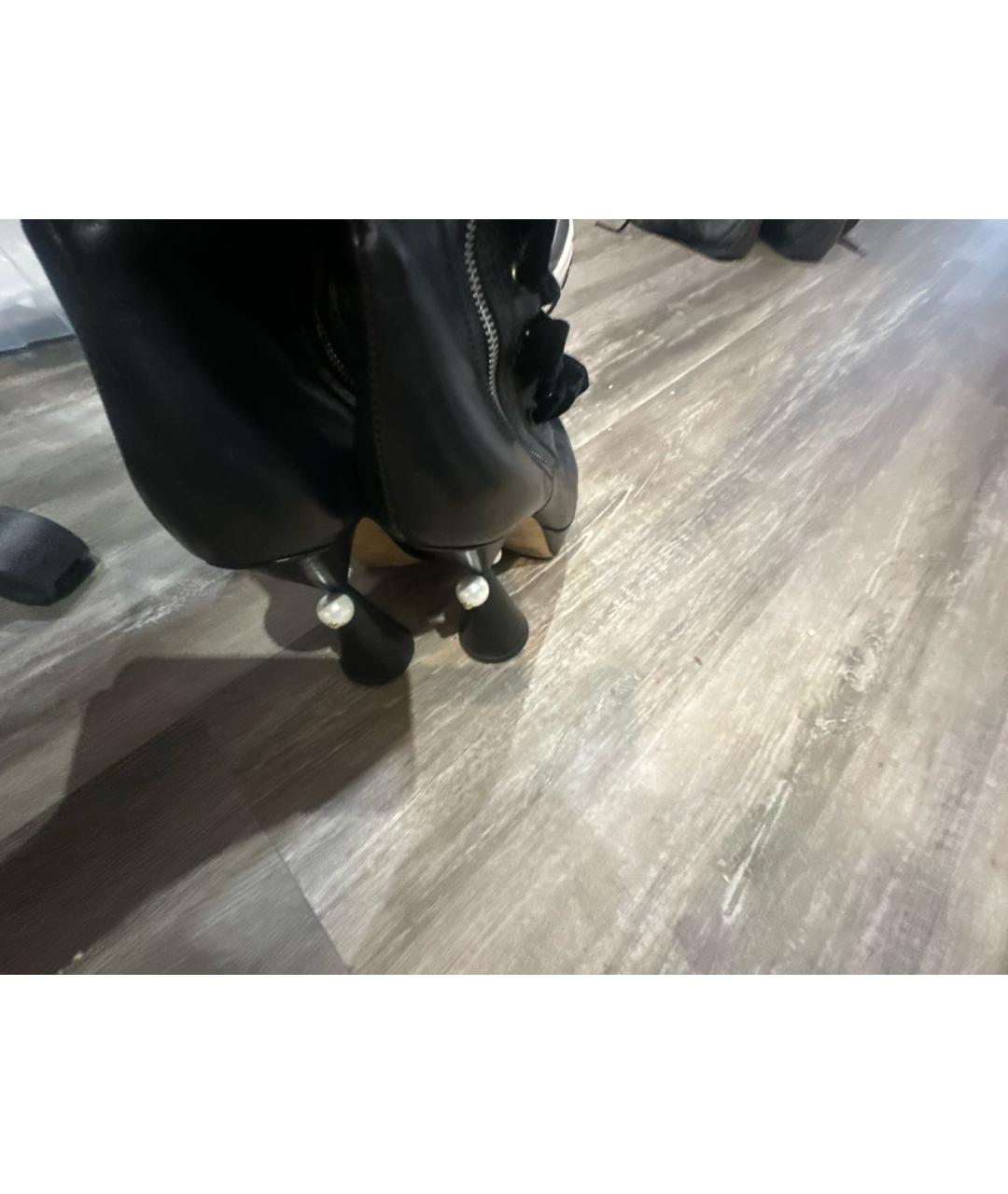 LOUIS VUITTON Черные кожаные ботфорты, фото 4