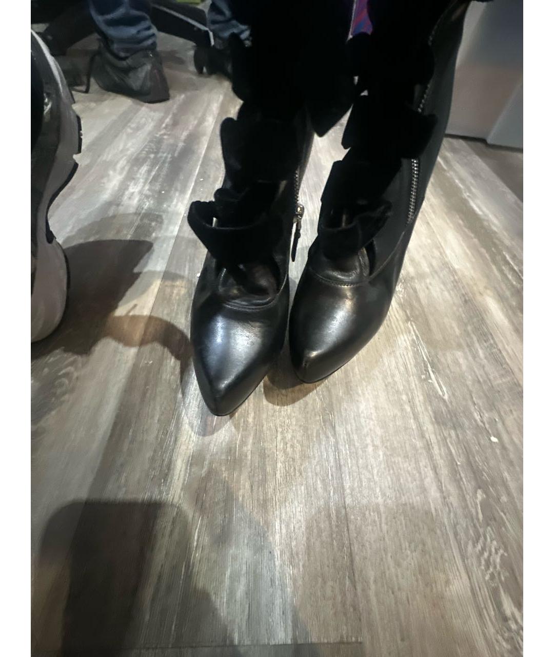 LOUIS VUITTON Черные кожаные ботфорты, фото 3