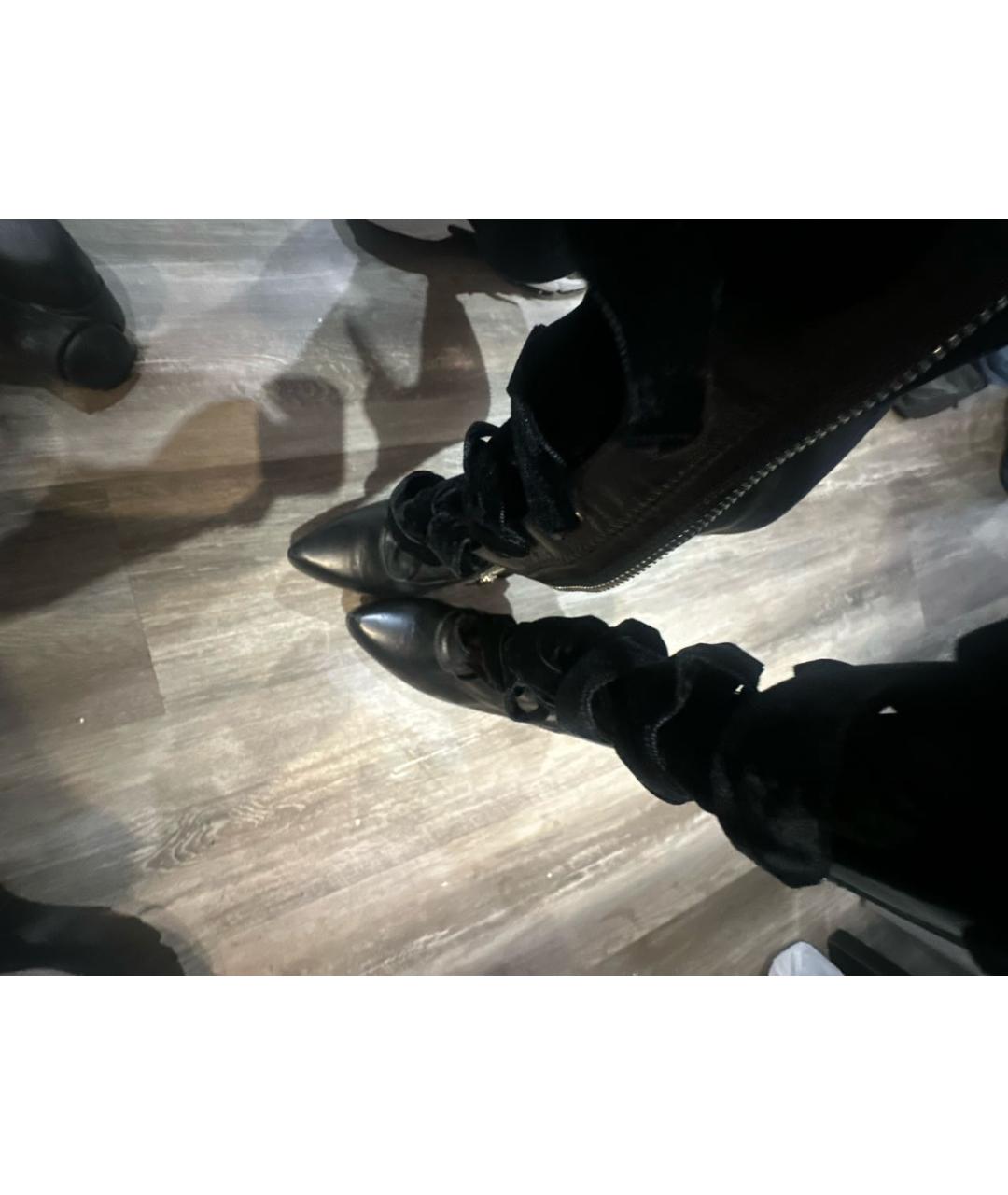 LOUIS VUITTON Черные кожаные ботфорты, фото 2