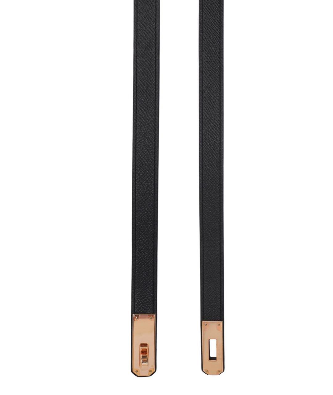 HERMES Черный кожаный ремень, фото 2