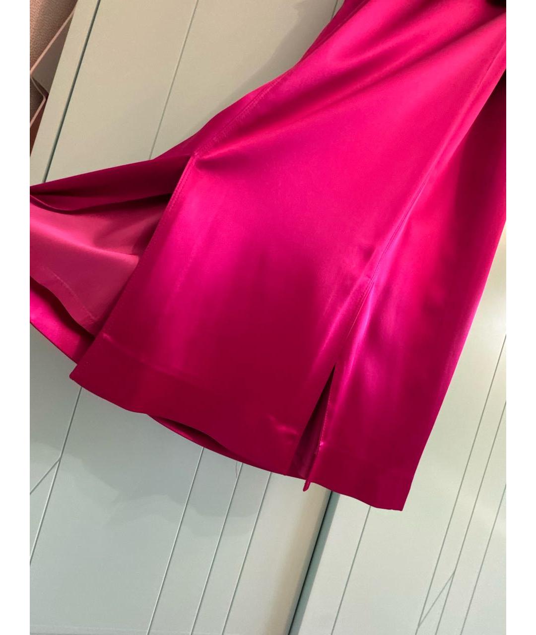 BURBERRY Фуксия шелковое повседневное платье, фото 7