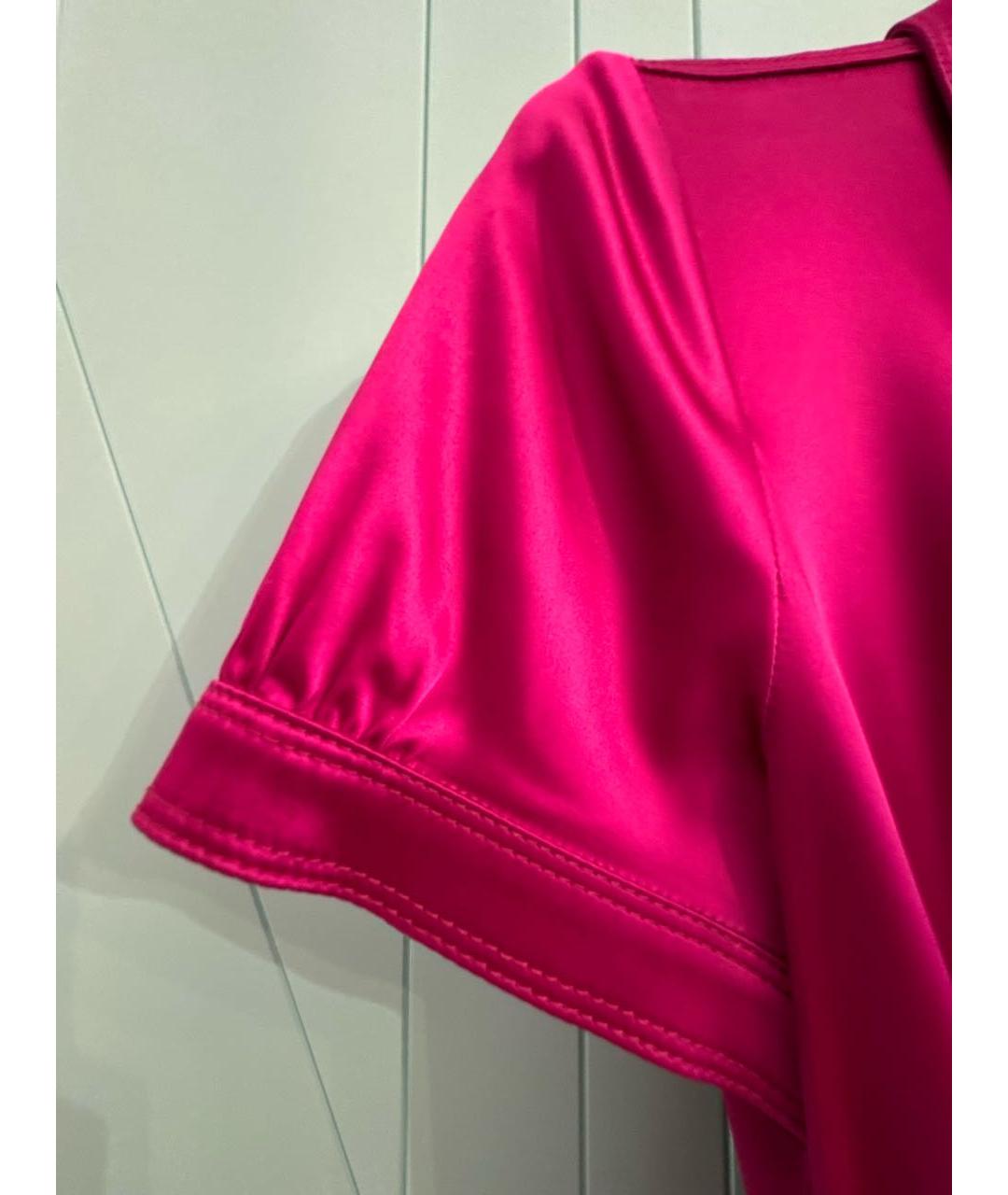 BURBERRY Фуксия шелковое повседневное платье, фото 6