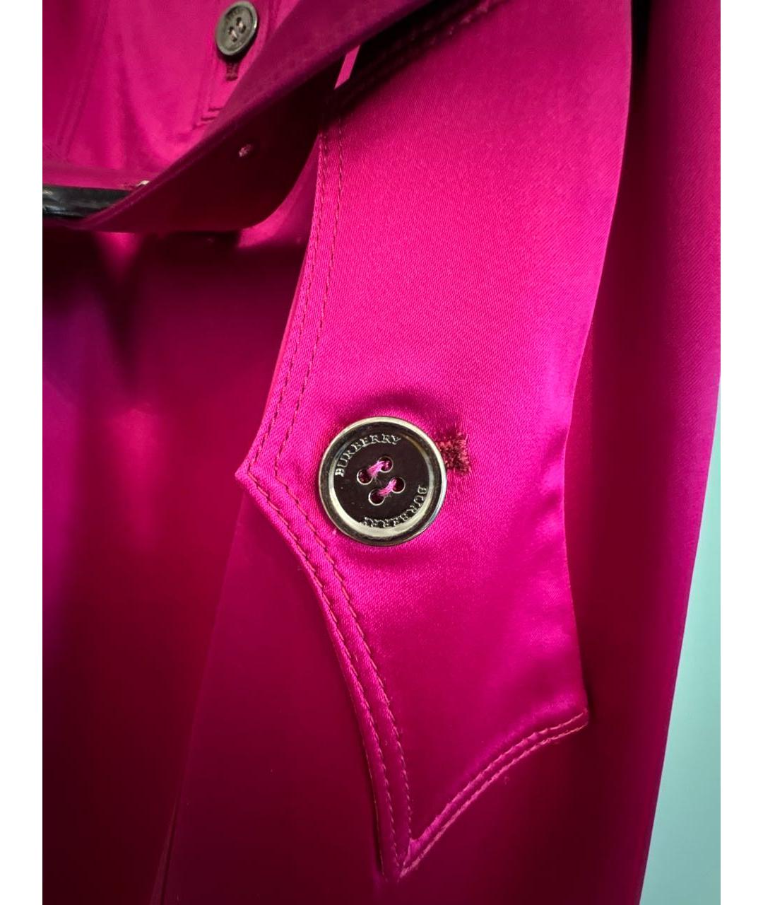 BURBERRY Фуксия шелковое повседневное платье, фото 4