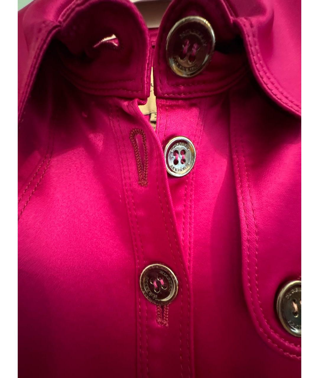 BURBERRY Фуксия шелковое повседневное платье, фото 3