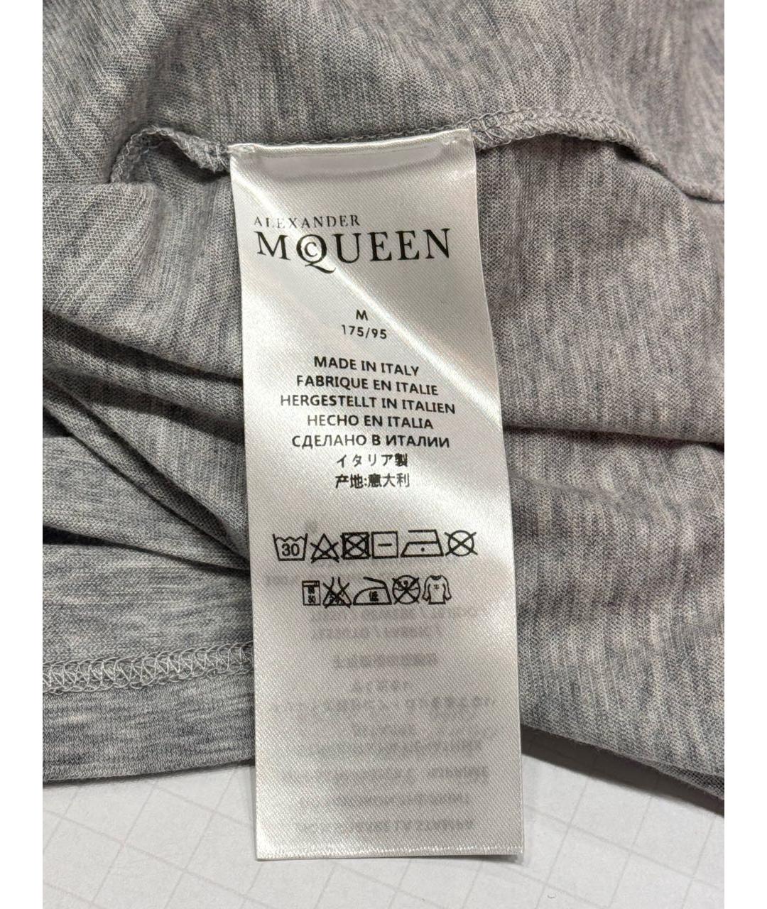 ALEXANDER MCQUEEN Серая хлопковая майка, фото 7