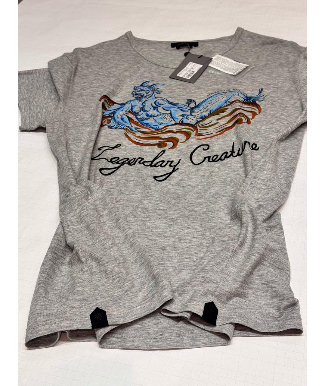 ALEXANDER MCQUEEN Серая хлопковая майка, фото 2