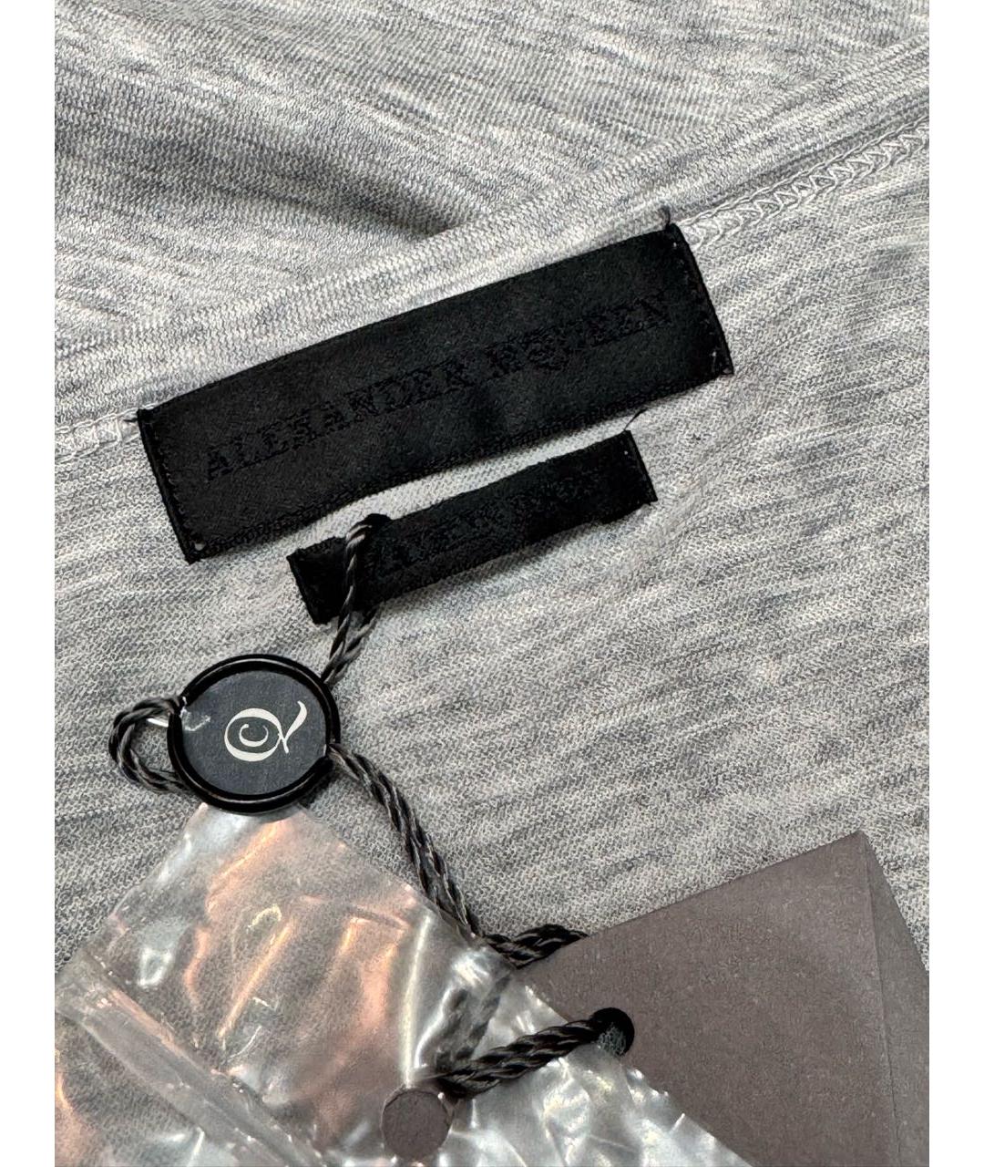 ALEXANDER MCQUEEN Серая хлопковая майка, фото 4