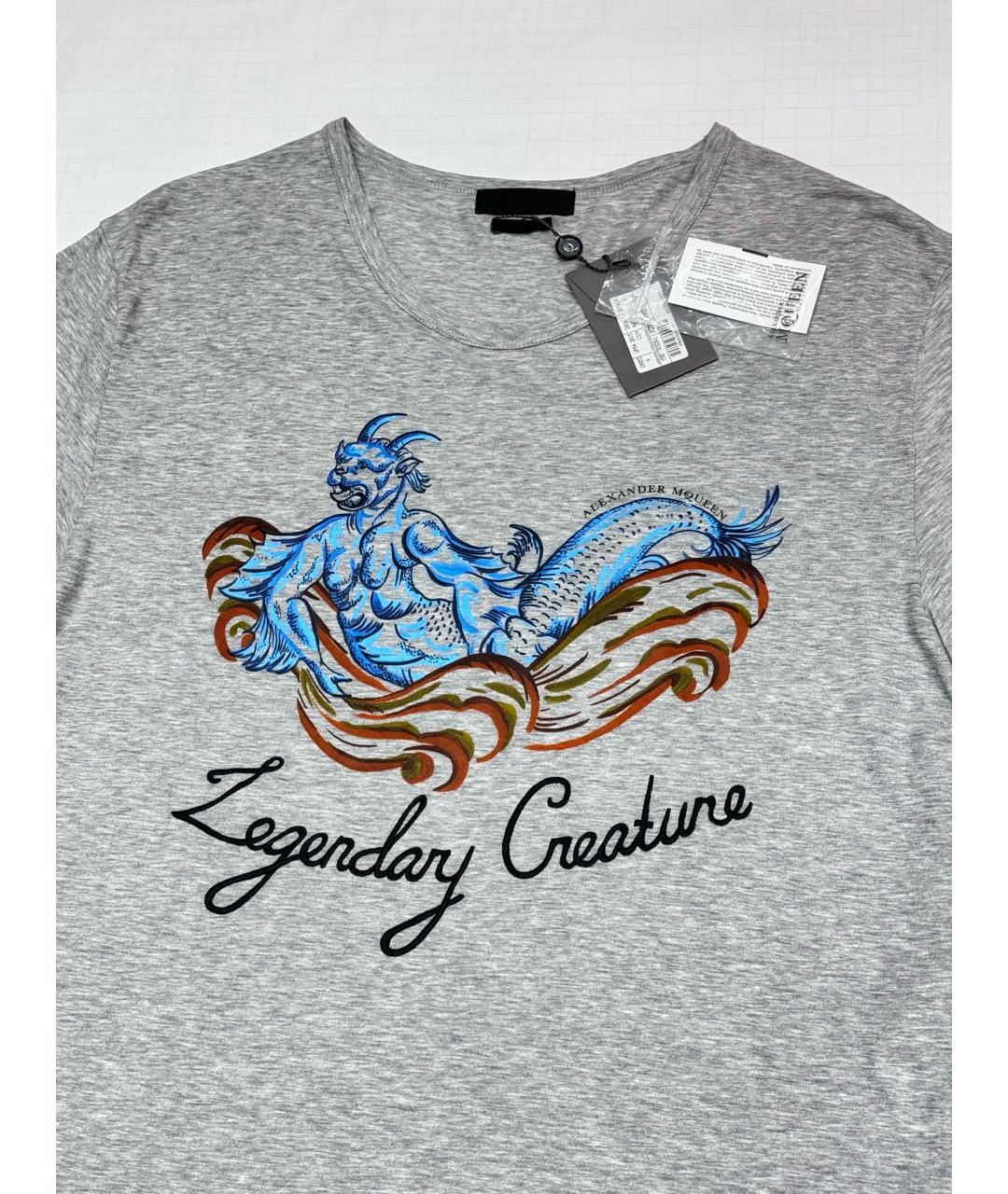 ALEXANDER MCQUEEN Серая хлопковая майка, фото 3