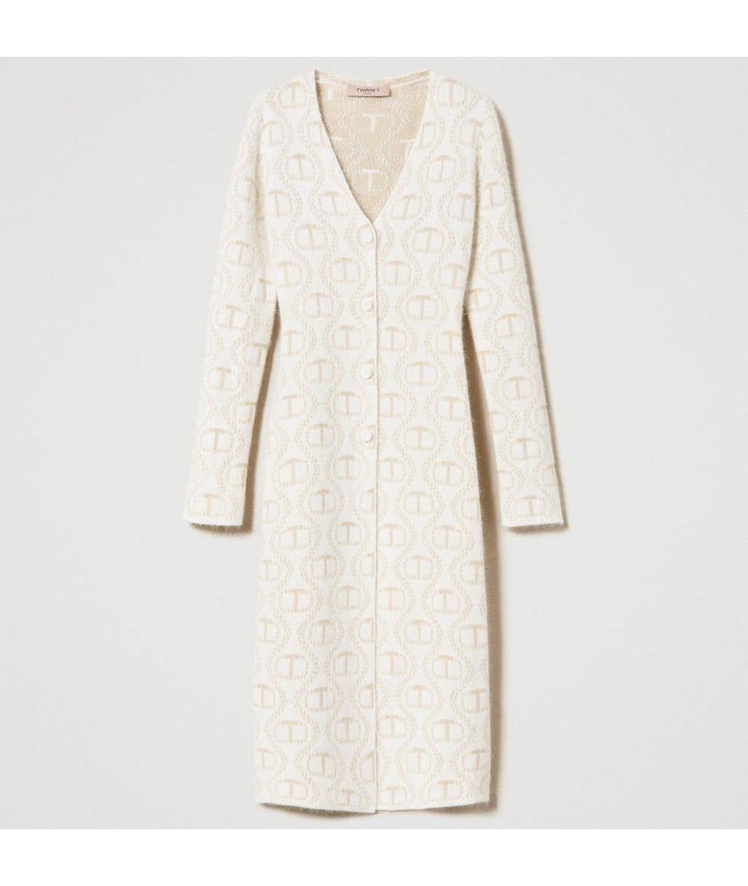 TWIN-SET Бежевый шерстяной кардиган, фото 9