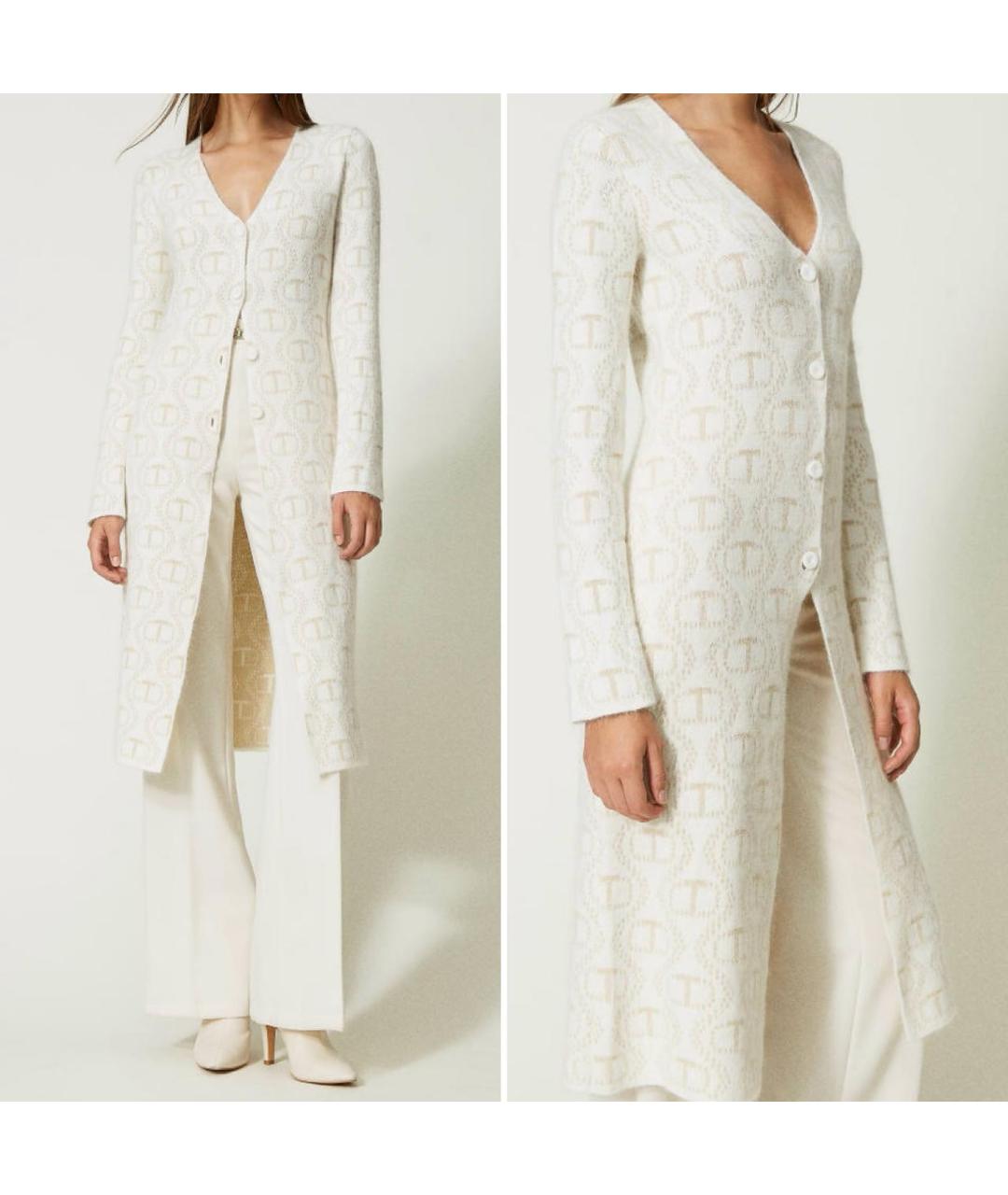 TWIN-SET Бежевый шерстяной кардиган, фото 2