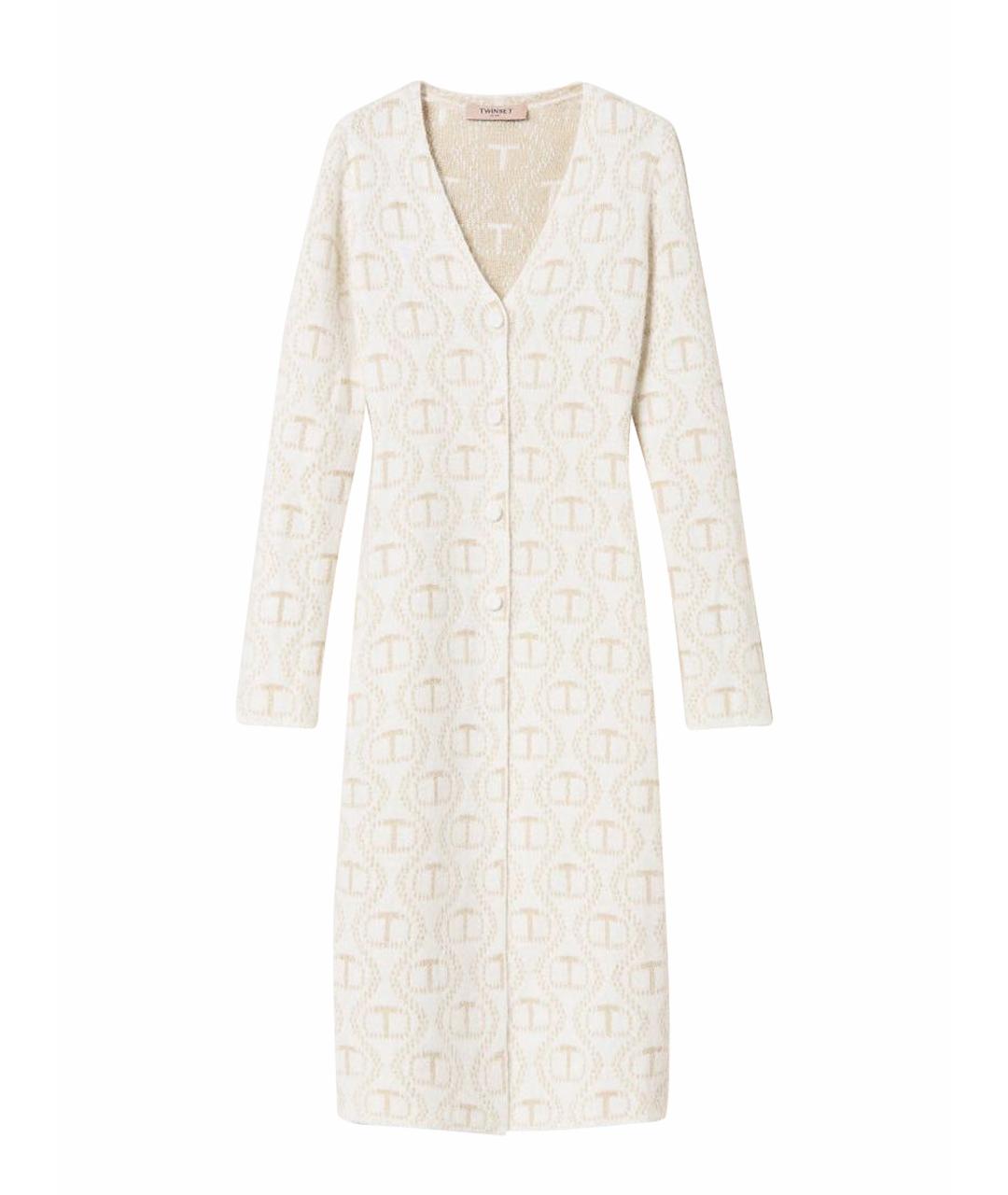 TWIN-SET Бежевый шерстяной кардиган, фото 1