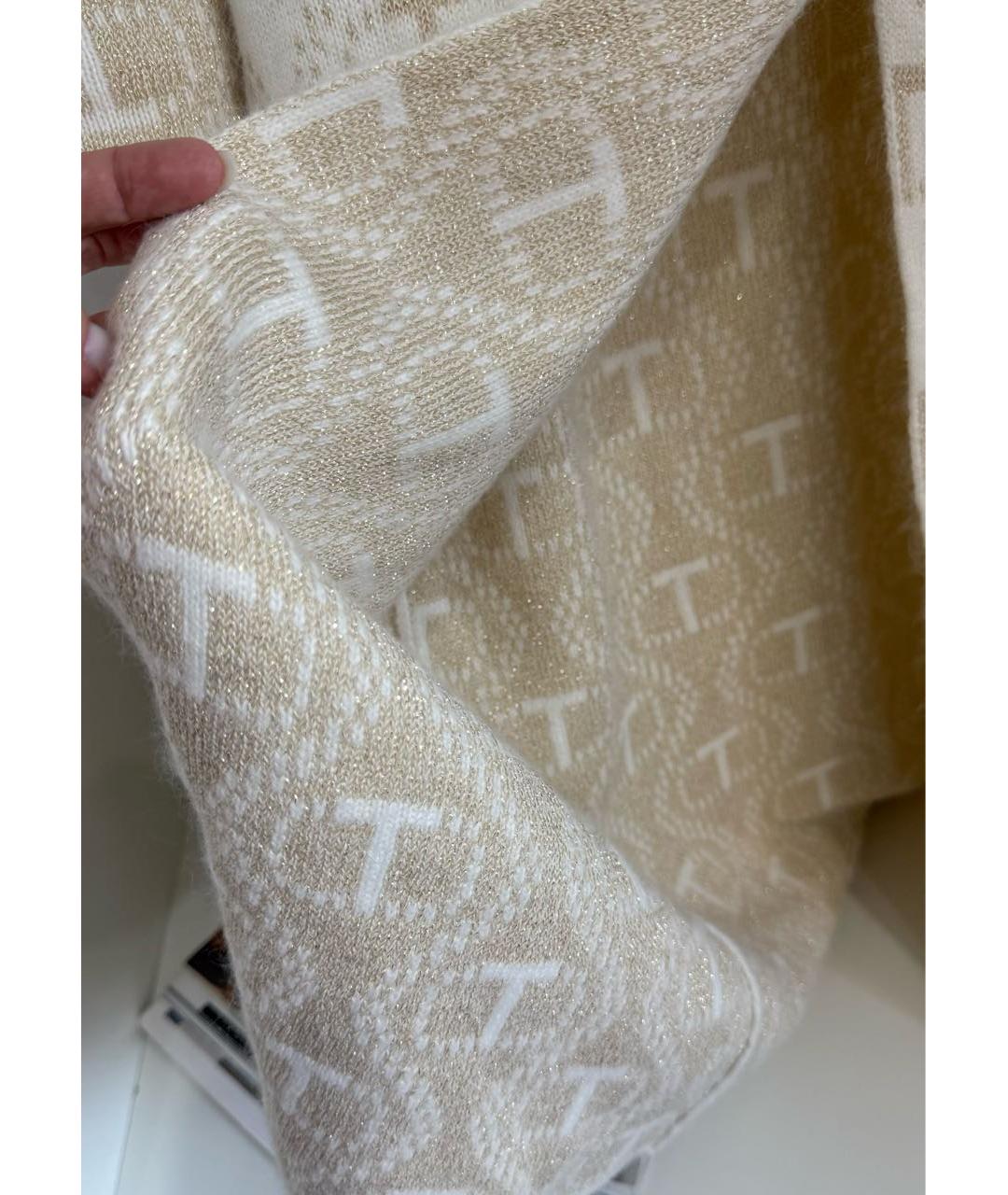 TWIN-SET Бежевый шерстяной кардиган, фото 4