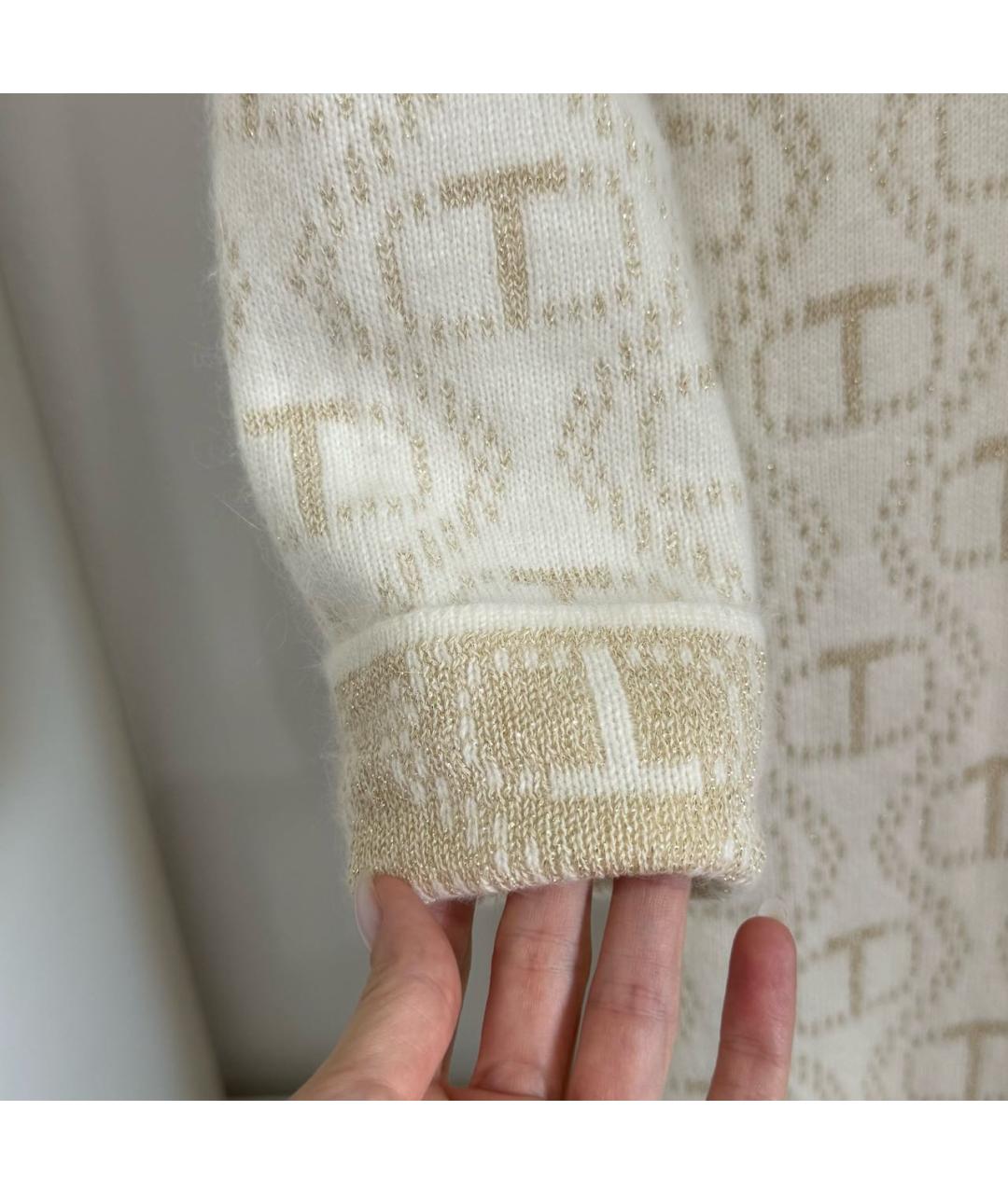 TWIN-SET Бежевый шерстяной кардиган, фото 5