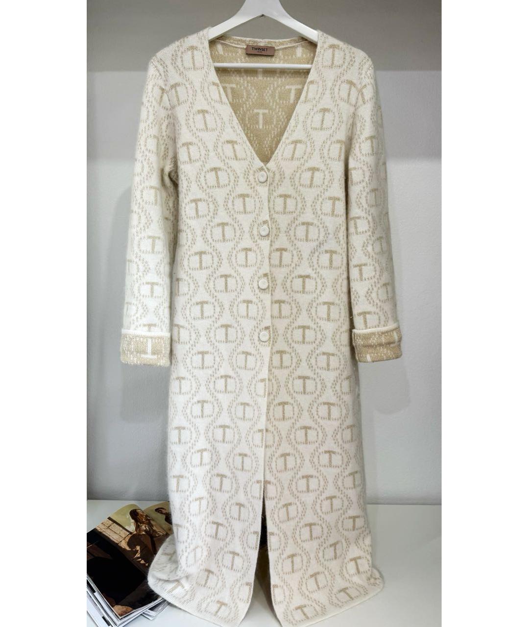 TWIN-SET Бежевый шерстяной кардиган, фото 3