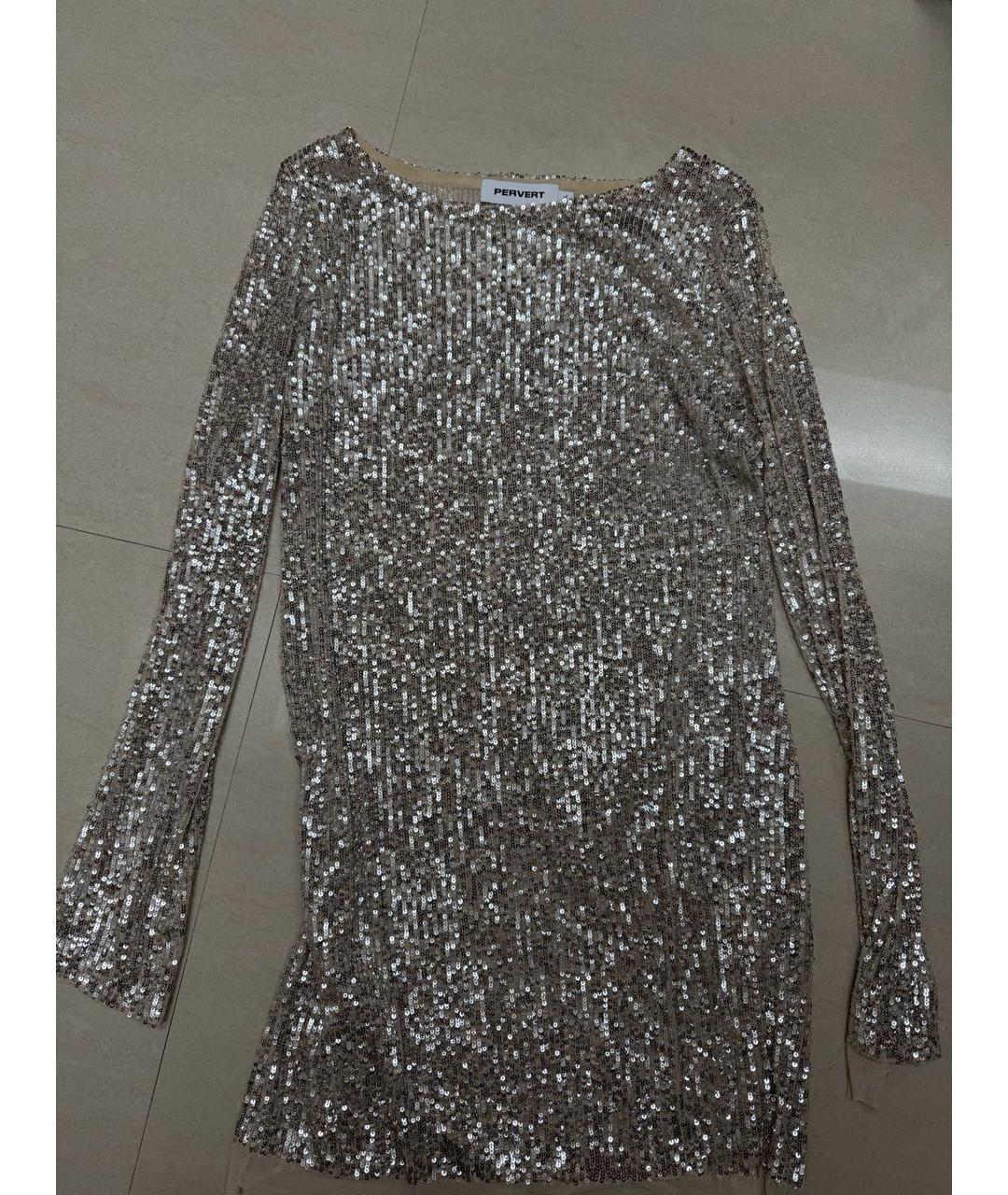PERVERT Серебряное коктейльное платье, фото 5