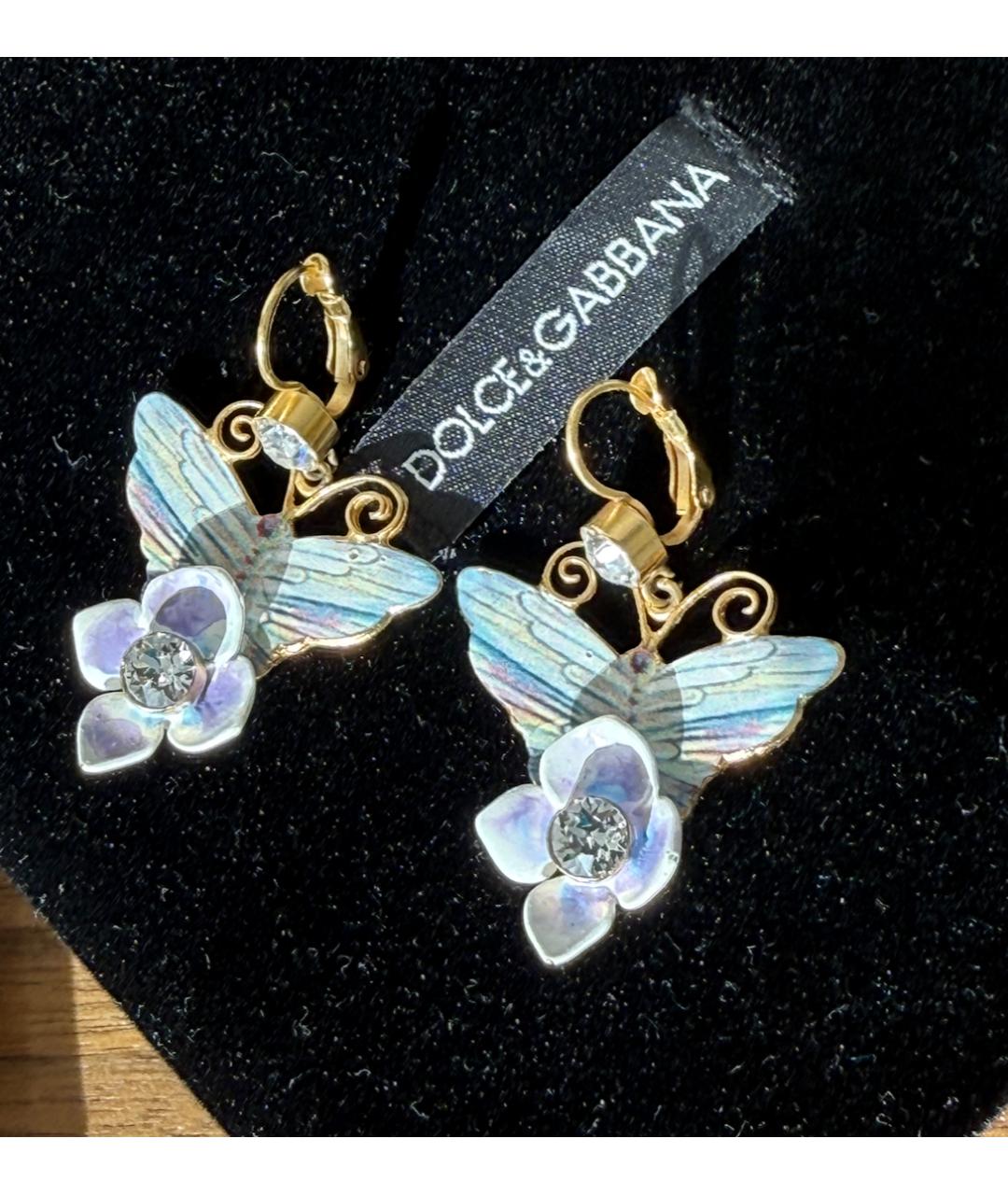 DOLCE&GABBANA Голубые металлические серьги, фото 7