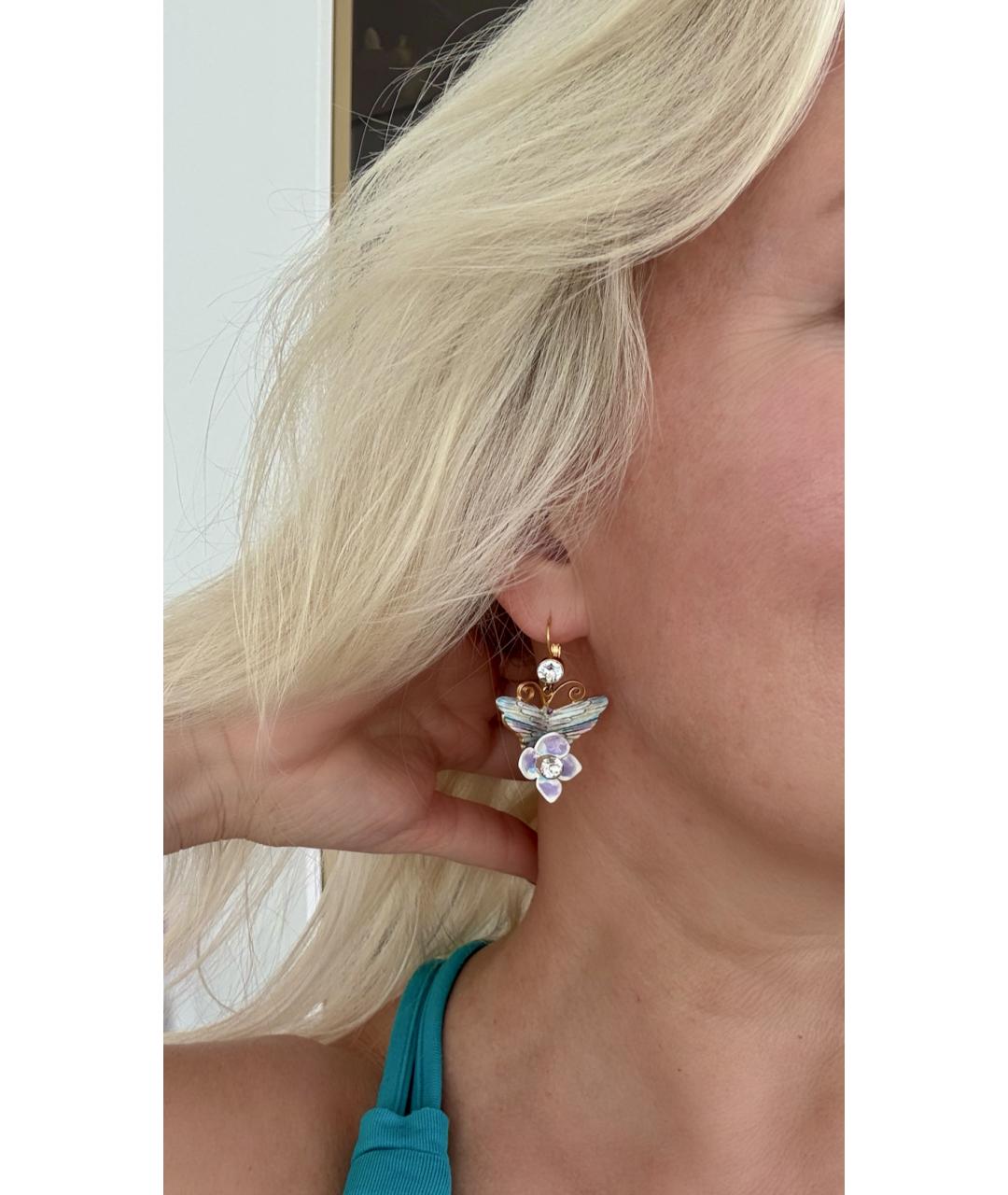 DOLCE&GABBANA Голубые металлические серьги, фото 4