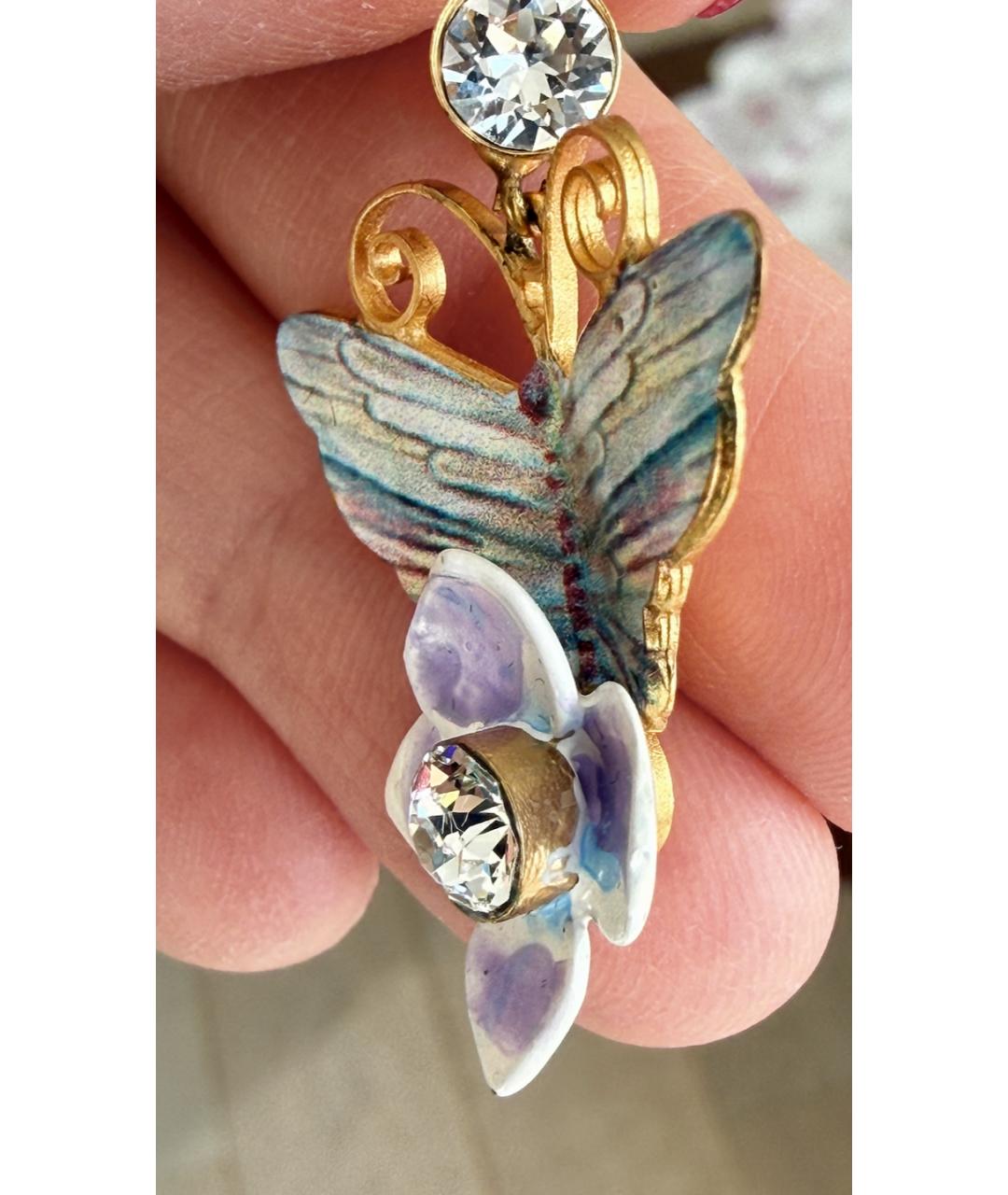 DOLCE&GABBANA Голубые металлические серьги, фото 5