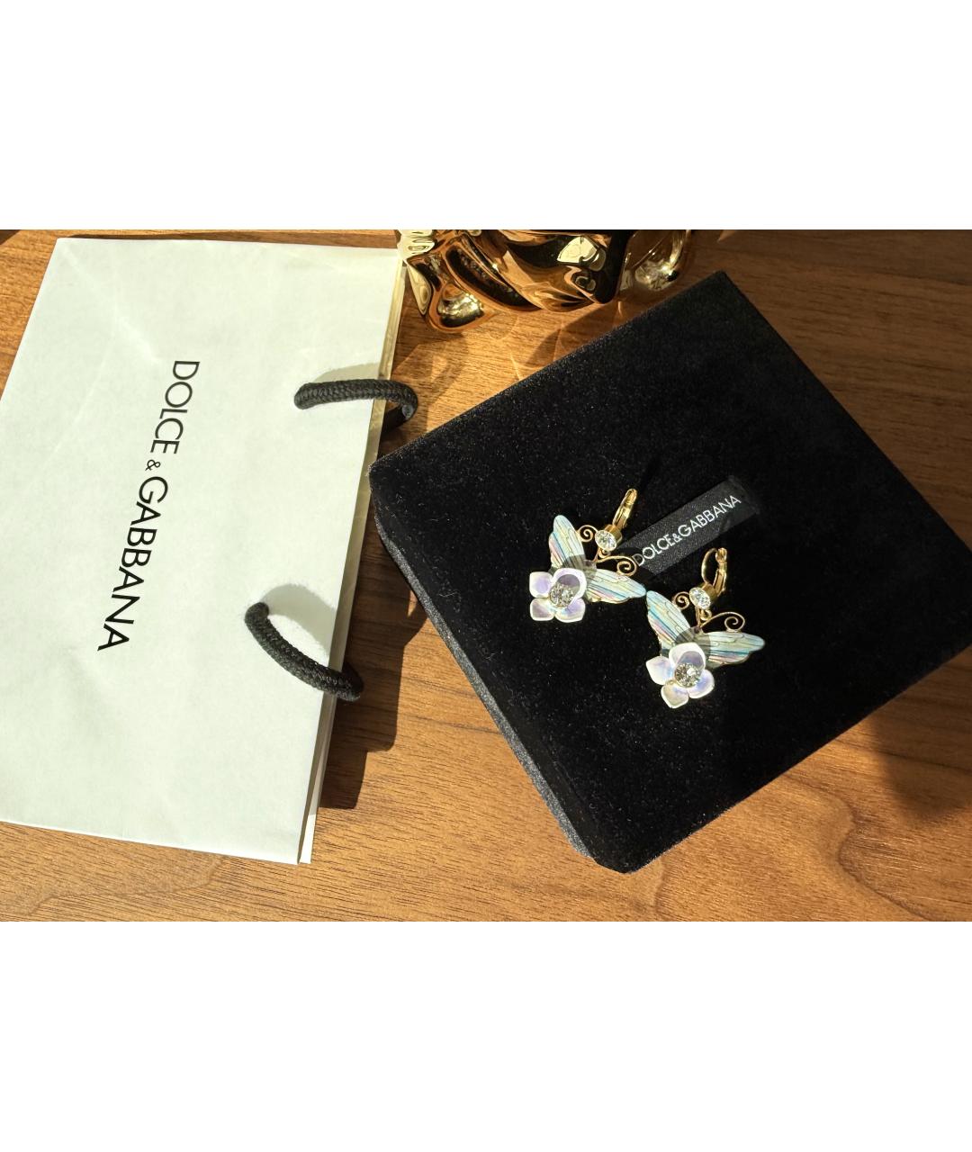 DOLCE&GABBANA Голубые металлические серьги, фото 6