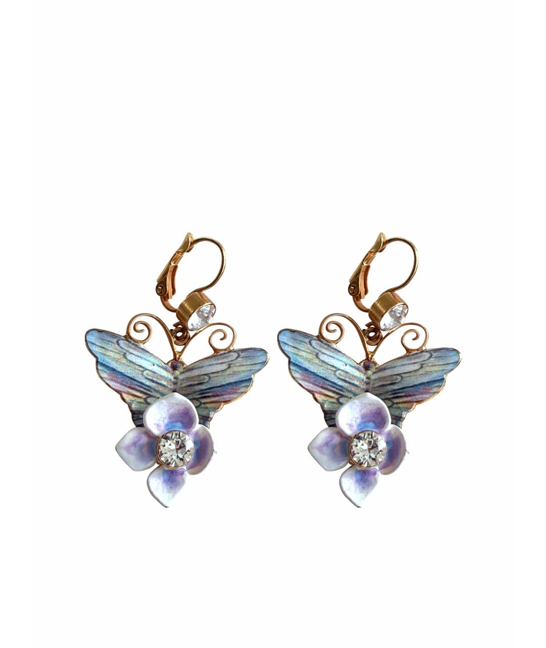 DOLCE&GABBANA Голубые металлические серьги, фото 1