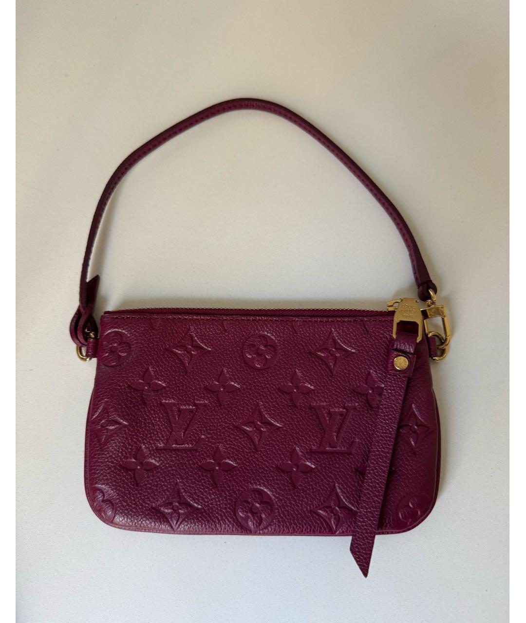 LOUIS VUITTON Бордовая кожаная сумка с короткими ручками, фото 9