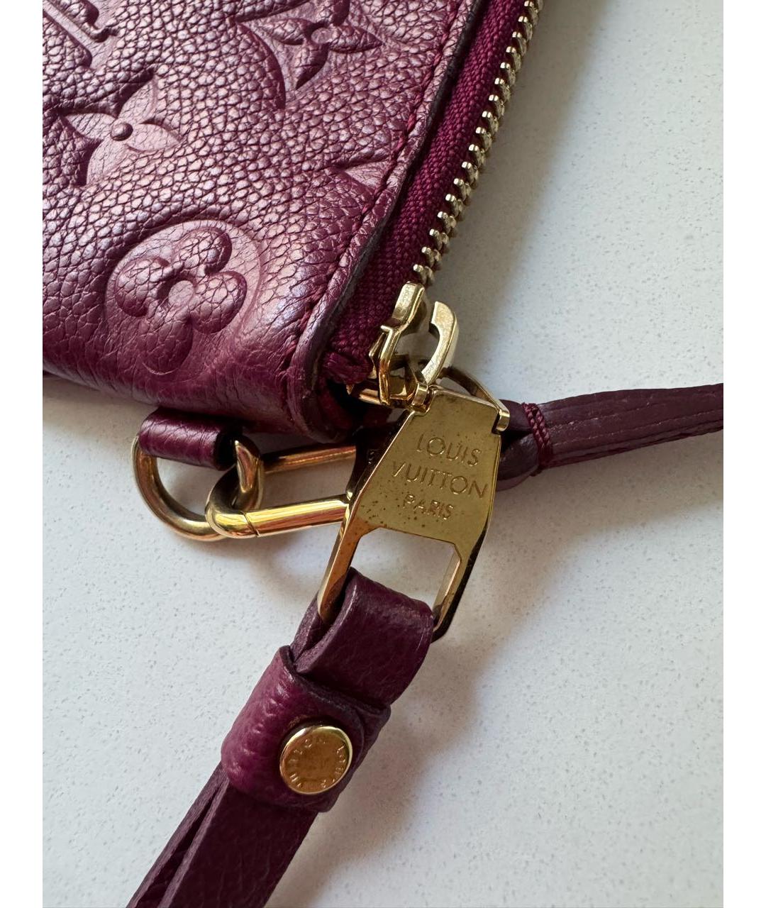 LOUIS VUITTON Бордовая кожаная сумка с короткими ручками, фото 7