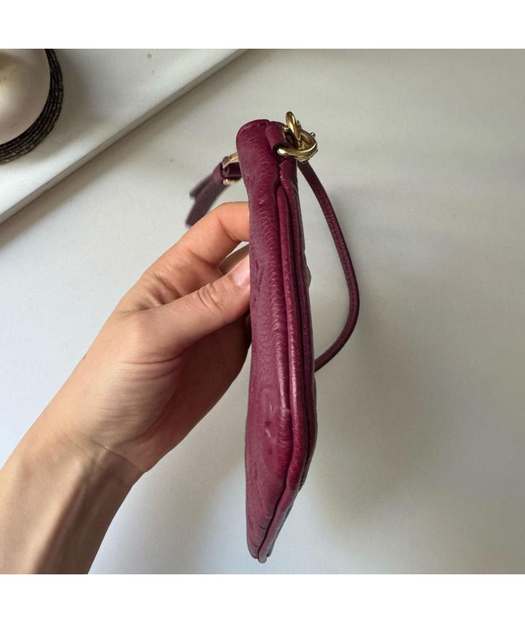 LOUIS VUITTON Бордовая кожаная сумка с короткими ручками, фото 5