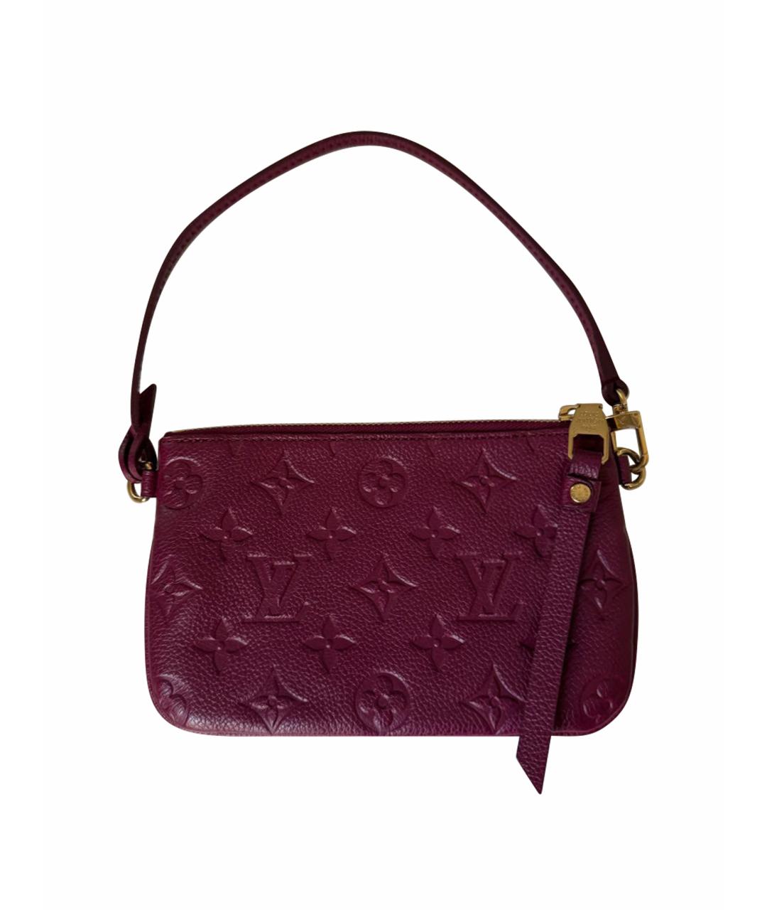 LOUIS VUITTON Бордовая кожаная сумка с короткими ручками, фото 1