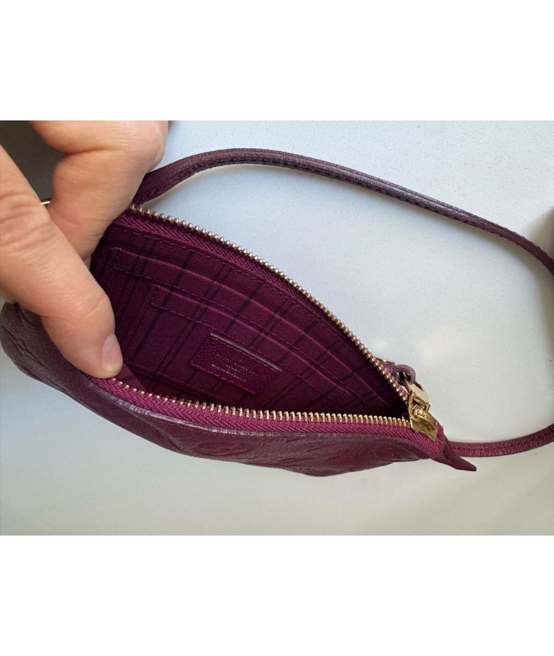 LOUIS VUITTON Бордовая кожаная сумка с короткими ручками, фото 4