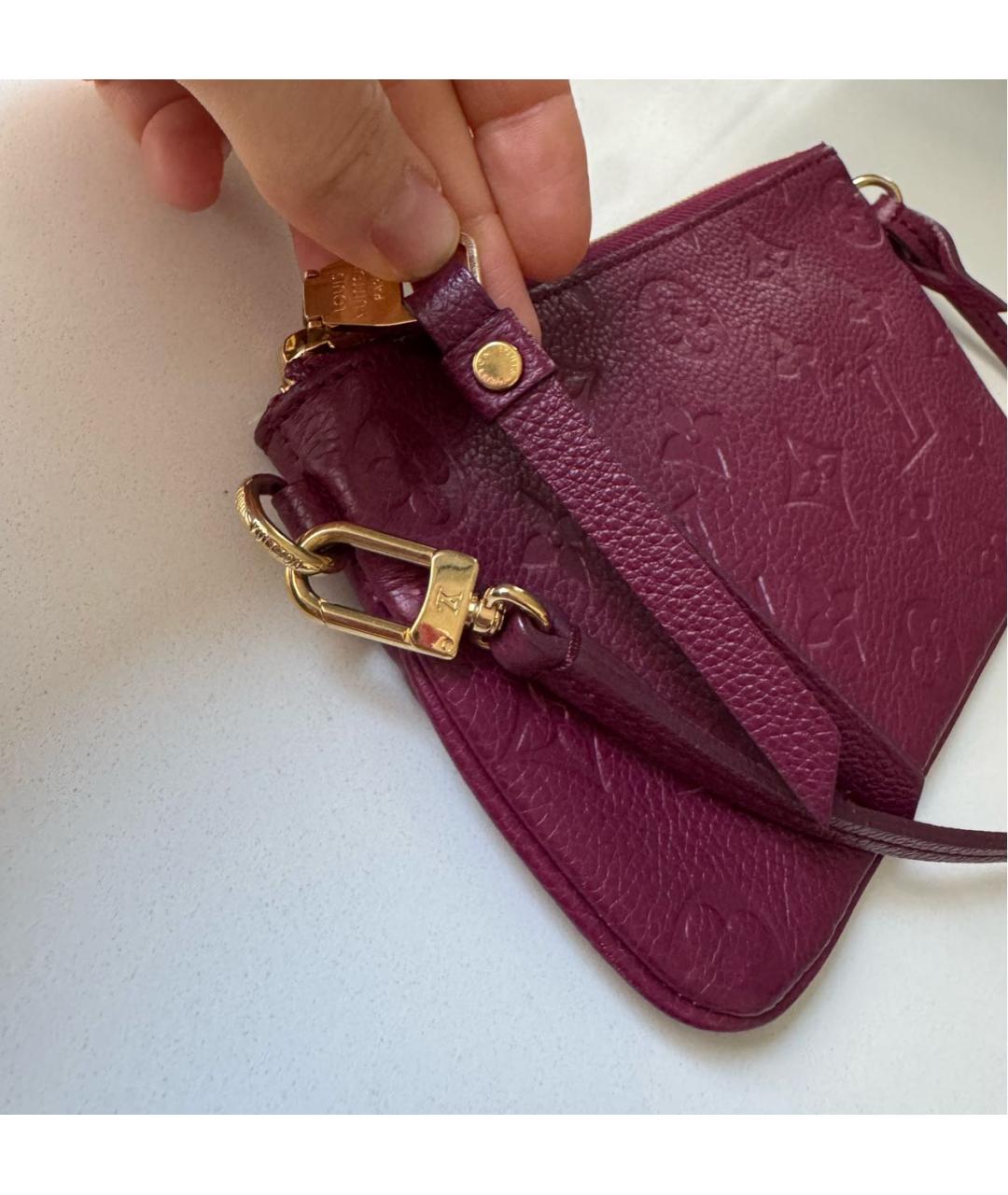 LOUIS VUITTON Бордовая кожаная сумка с короткими ручками, фото 2