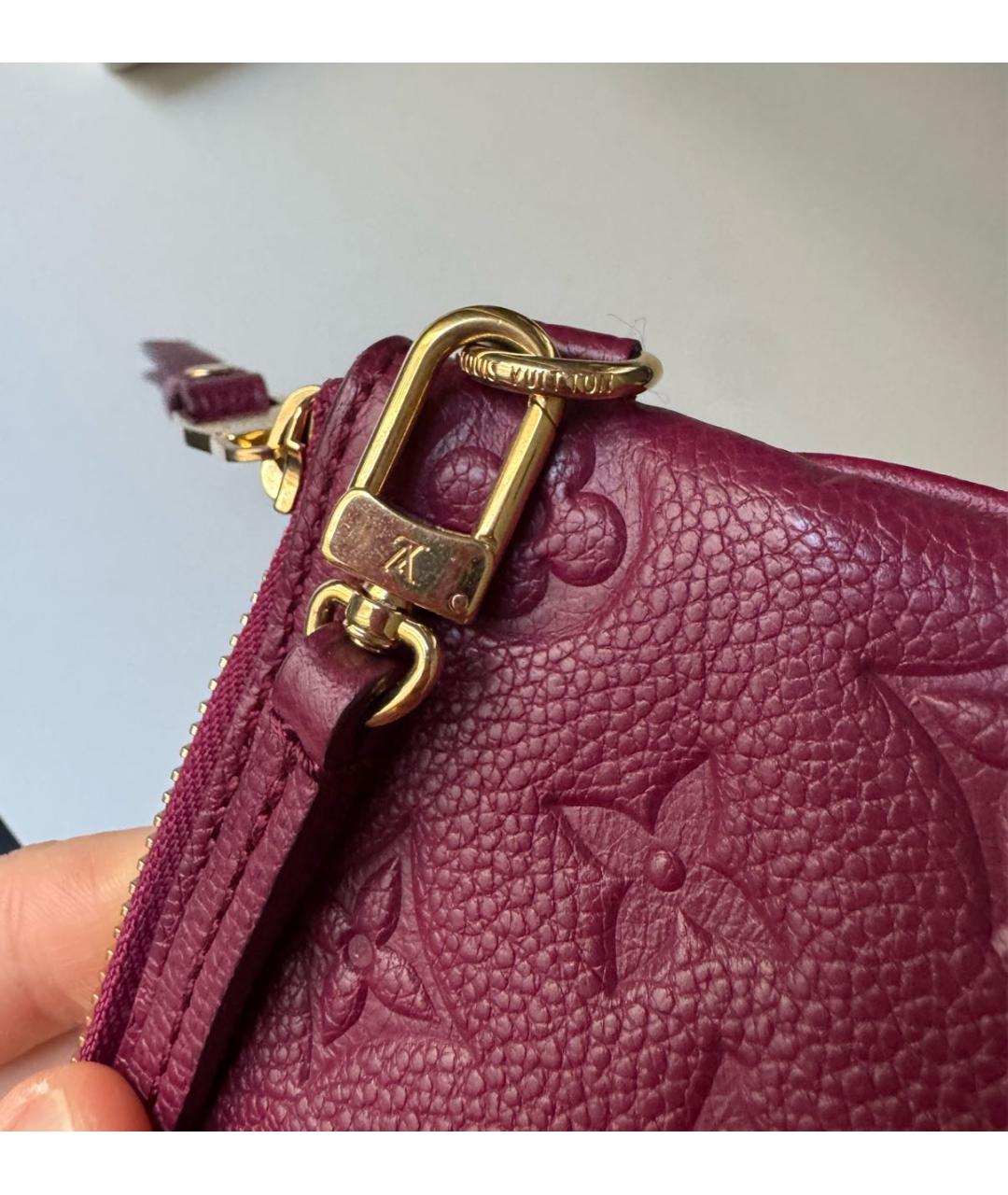 LOUIS VUITTON Бордовая кожаная сумка с короткими ручками, фото 8