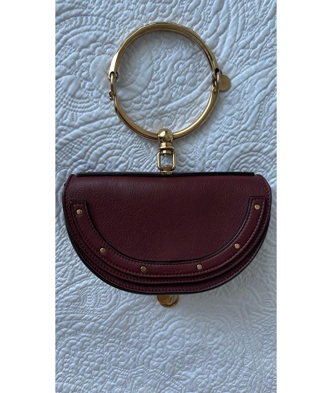 CHLOE Бордовая кожаная сумка через плечо, фото 9