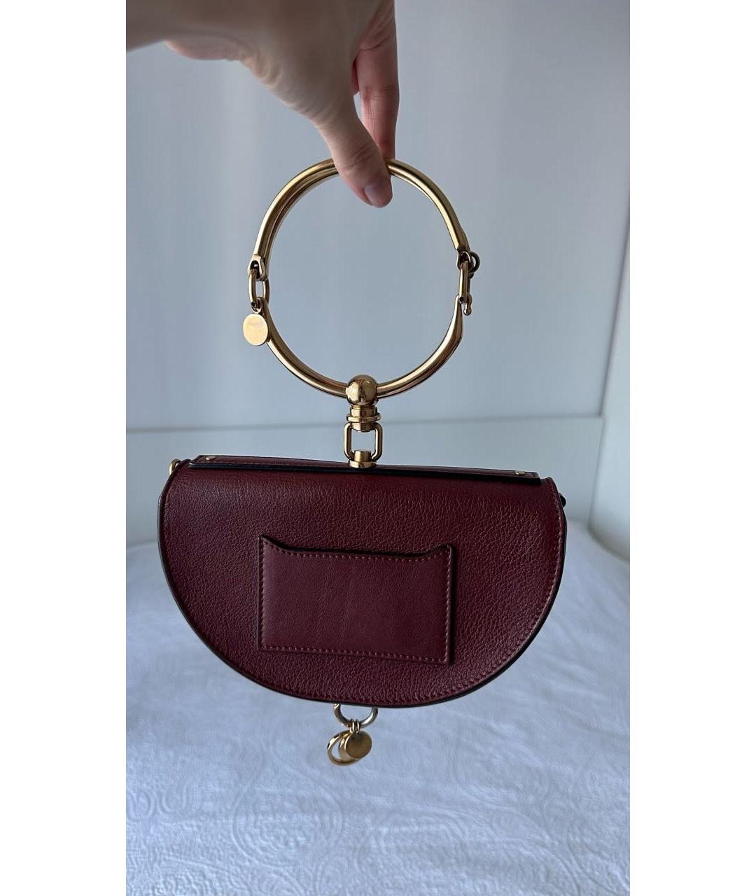CHLOE Бордовая кожаная сумка через плечо, фото 3
