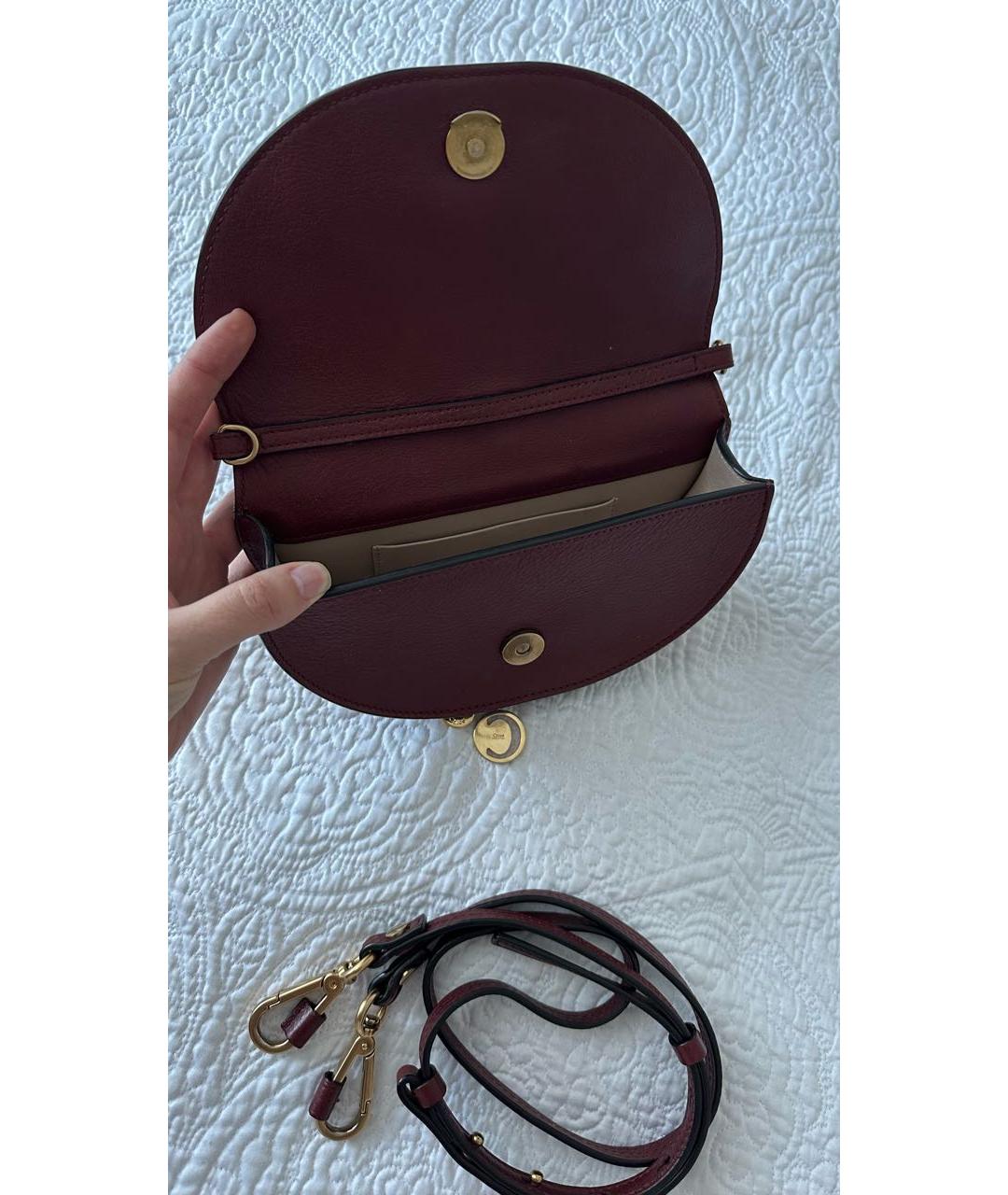 CHLOE Бордовая кожаная сумка через плечо, фото 4