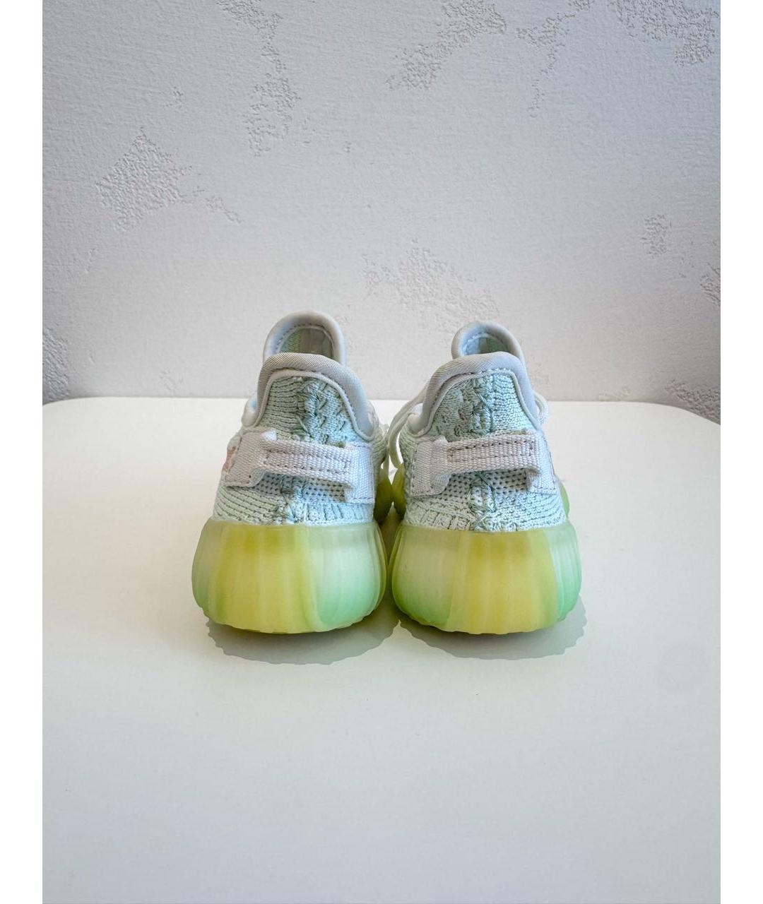 ADIDAS YEEZY Зеленые текстильные сапоги, фото 4