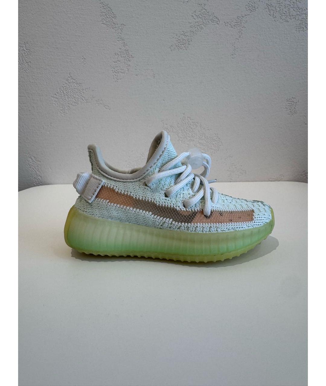 ADIDAS YEEZY Зеленые текстильные сапоги, фото 5