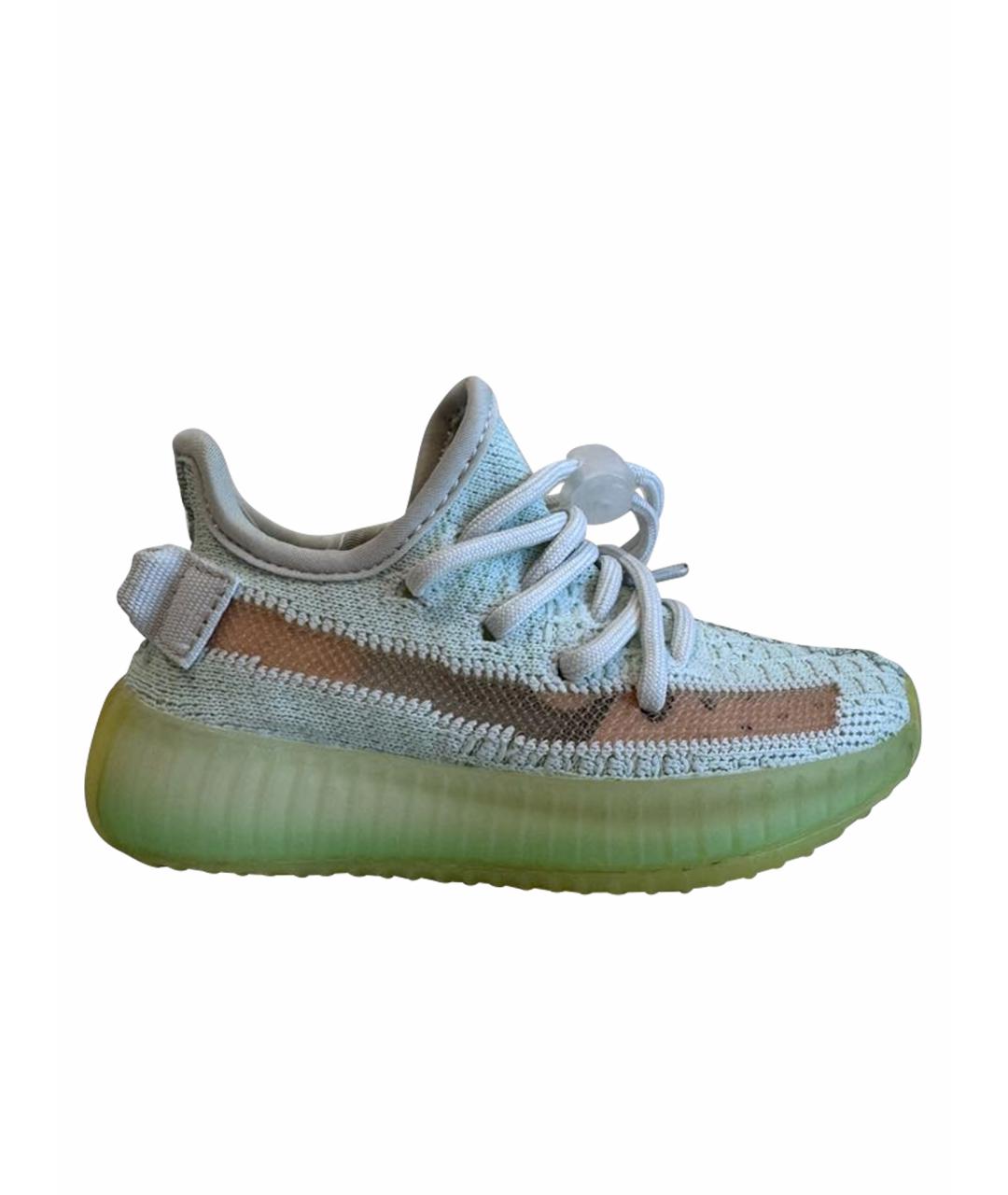 ADIDAS YEEZY Зеленые текстильные сапоги, фото 1