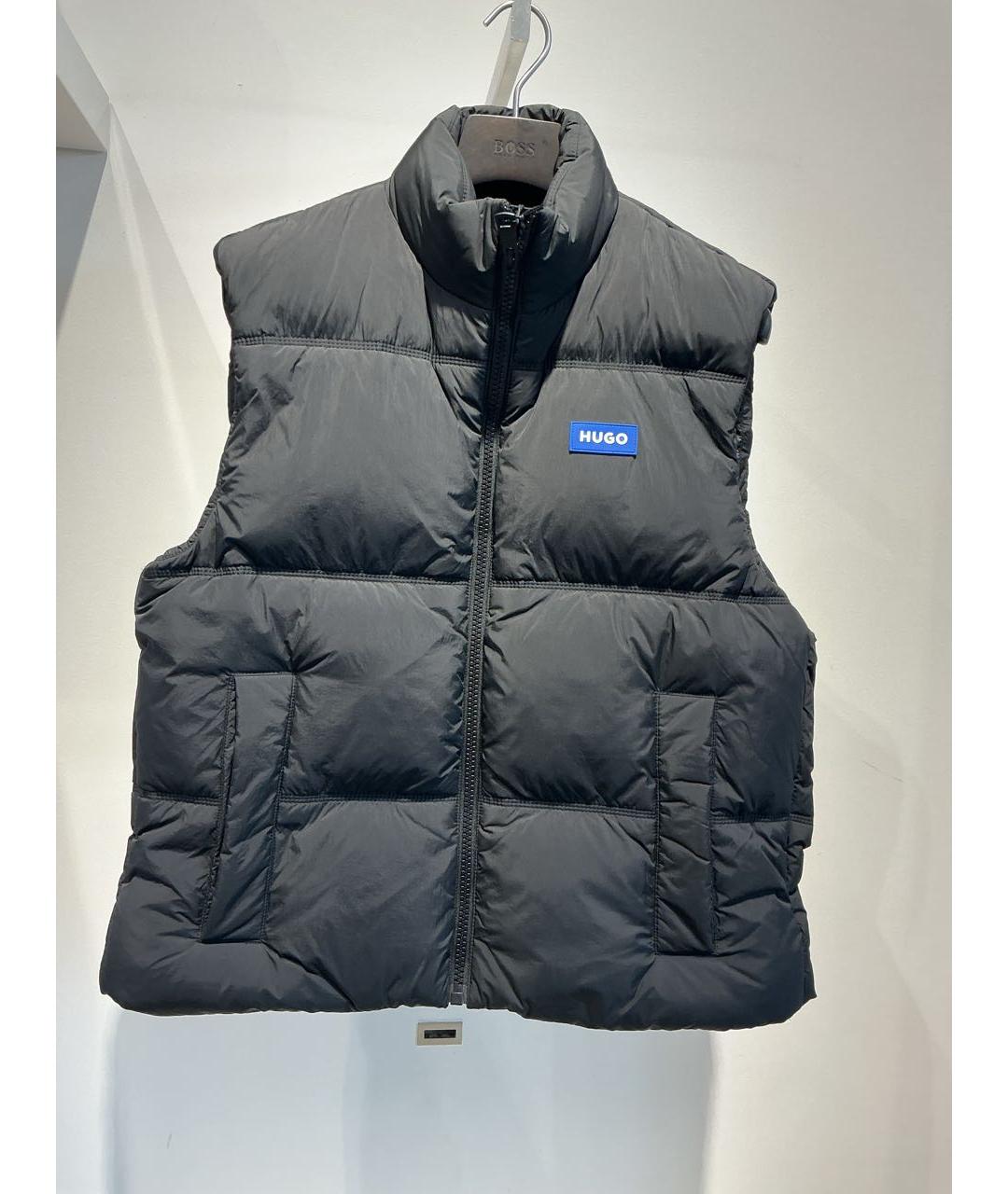 HUGO Черный полиамидовый жилет, фото 4