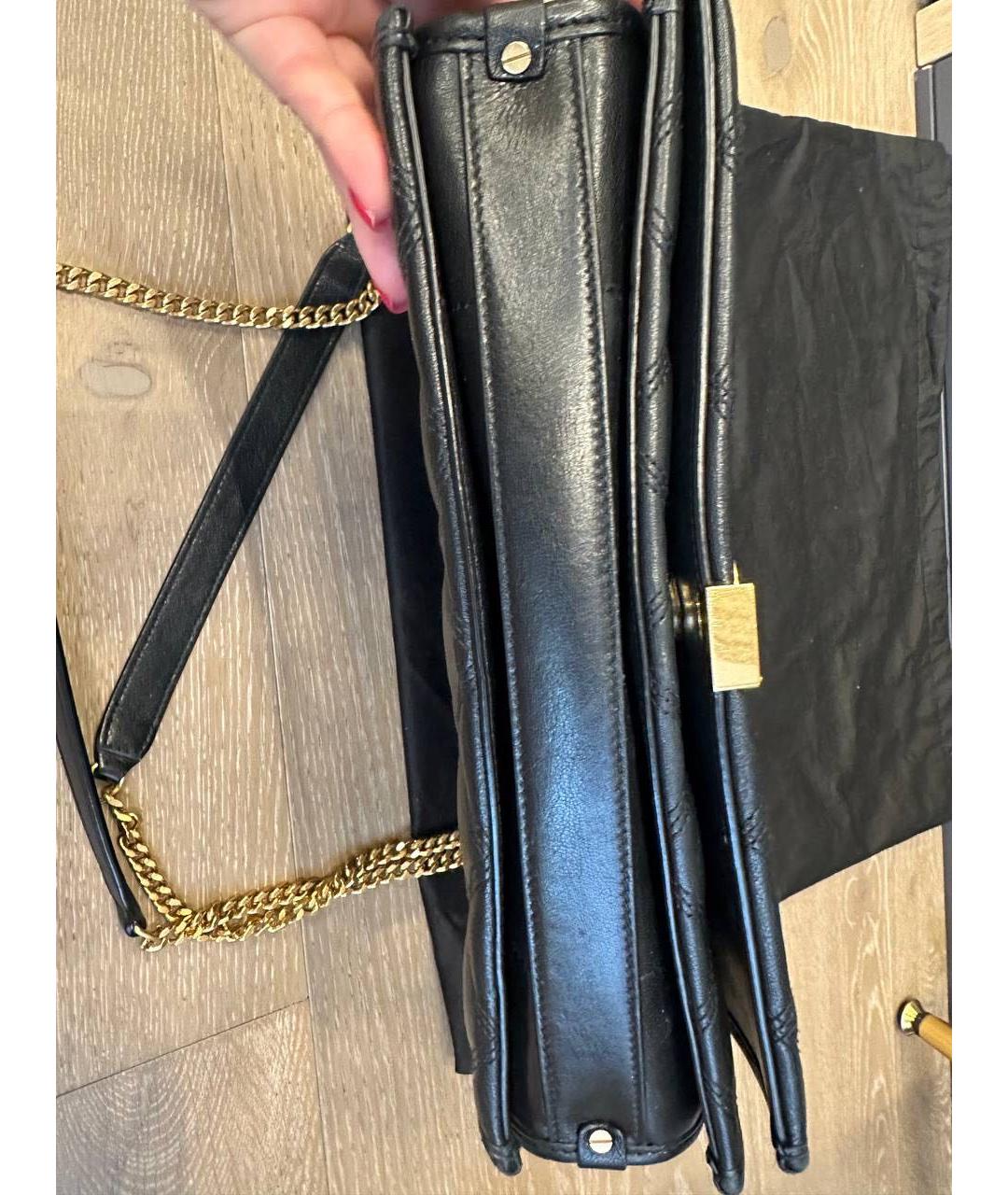 SAINT LAURENT Черная кожаная сумка через плечо, фото 5