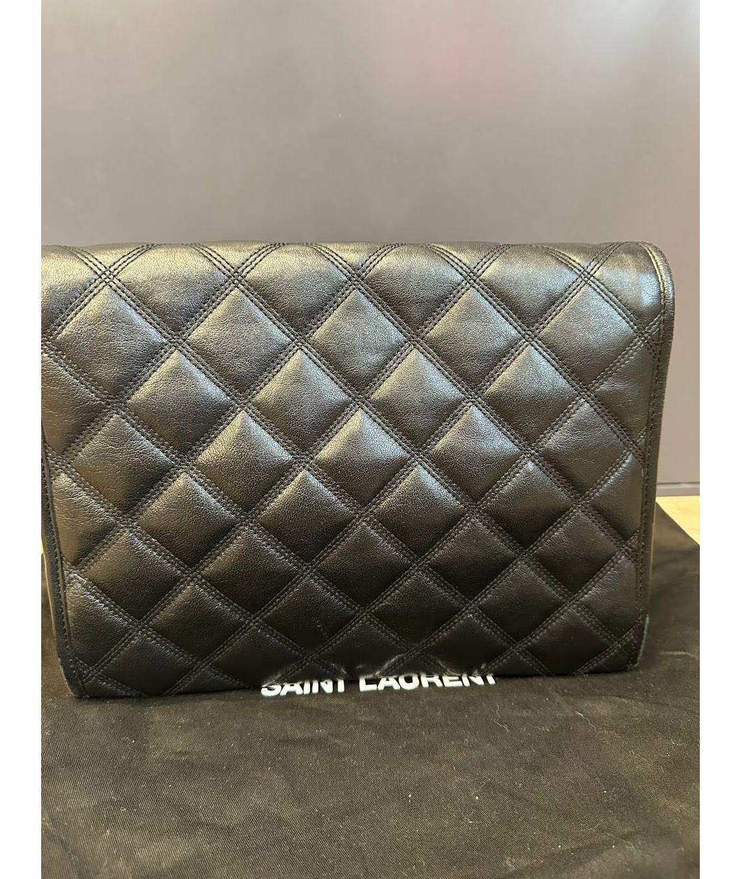 SAINT LAURENT Черная кожаная сумка через плечо, фото 2