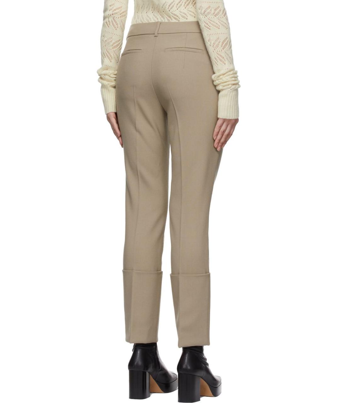 SPORTMAX Бежевые шерстяные брюки узкие, фото 2