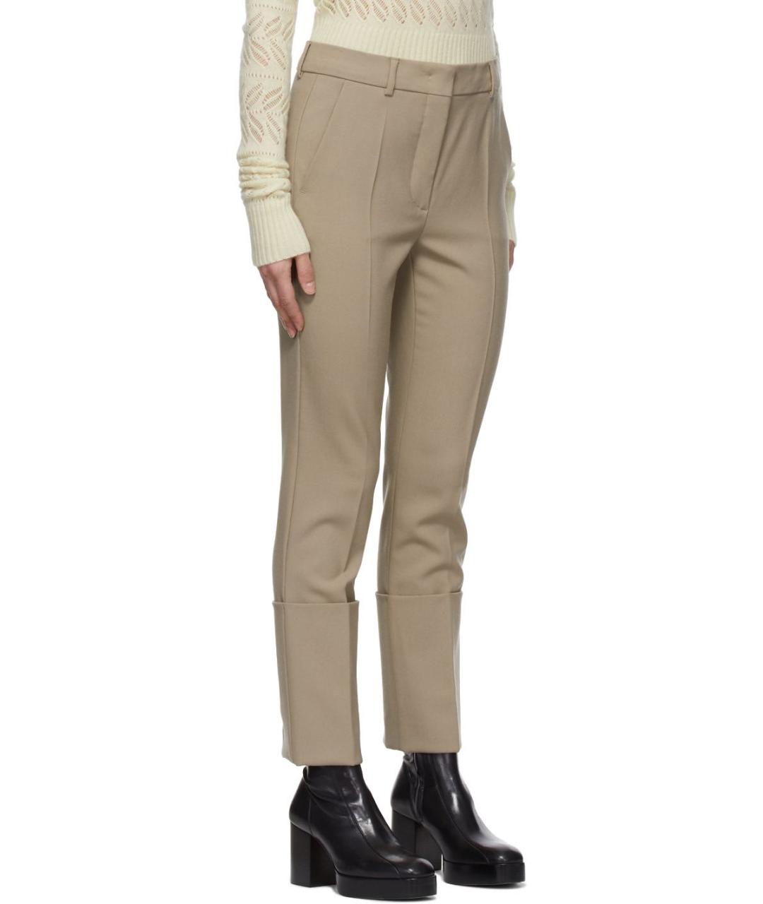SPORTMAX Бежевые шерстяные брюки узкие, фото 7
