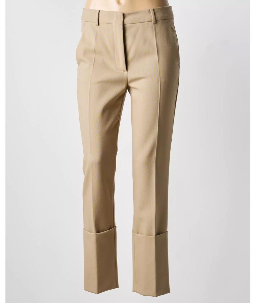 SPORTMAX Бежевые шерстяные брюки узкие, фото 9