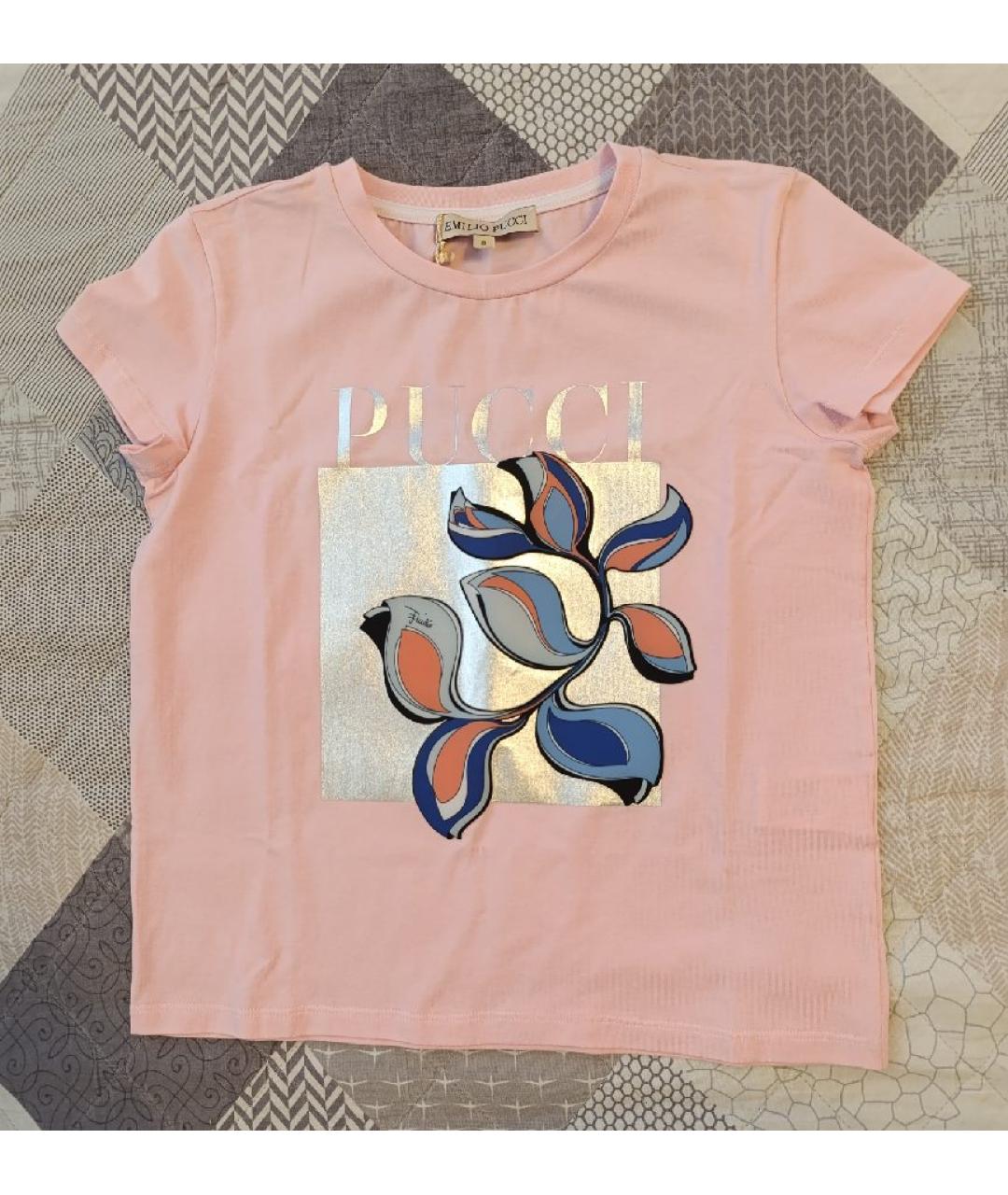 EMILIO PUCCI Розовый хлопковый детская футболка / топ, фото 3