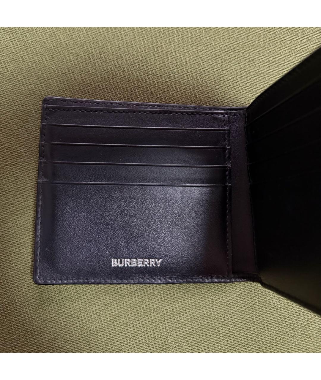 BURBERRY Черный кожаный кошелек, фото 3