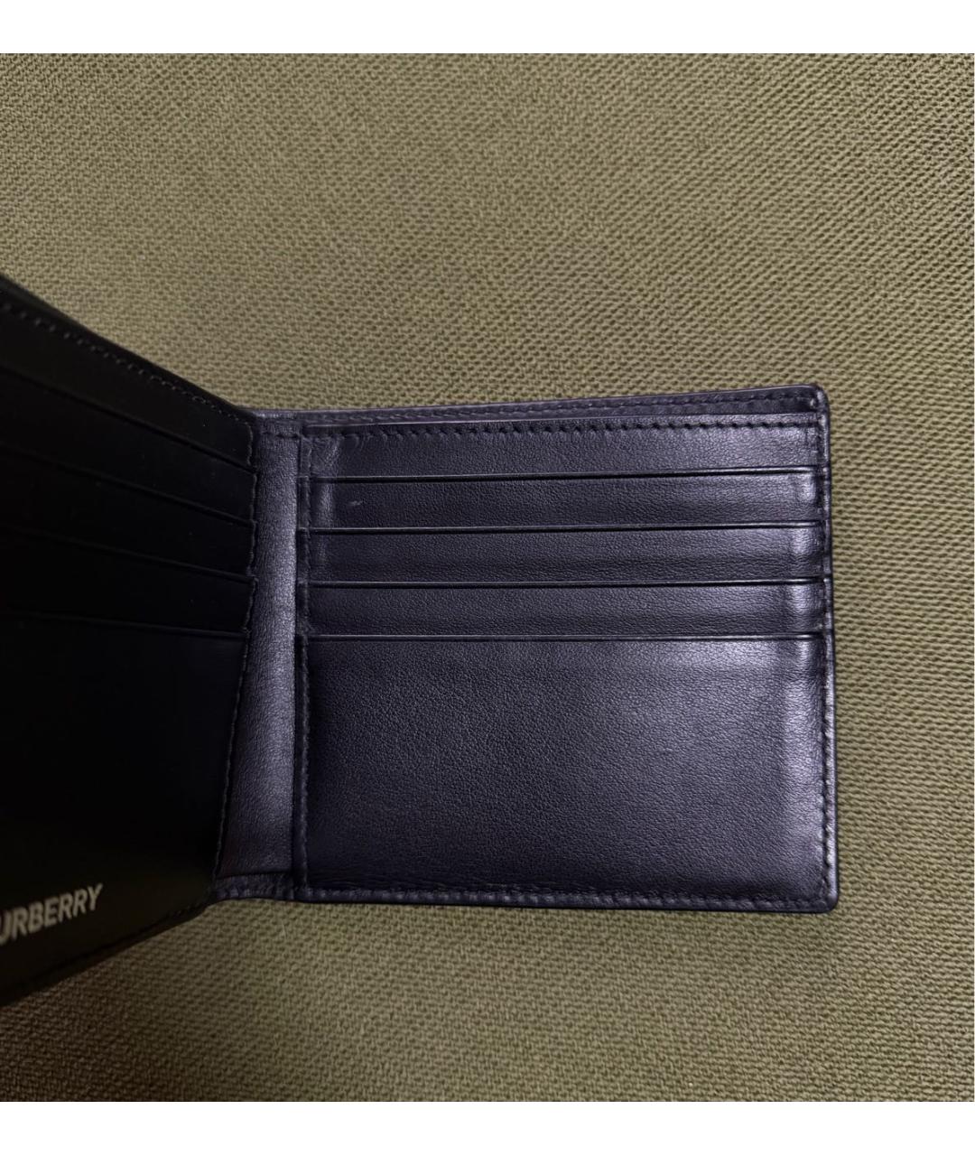 BURBERRY Черный кожаный кошелек, фото 4