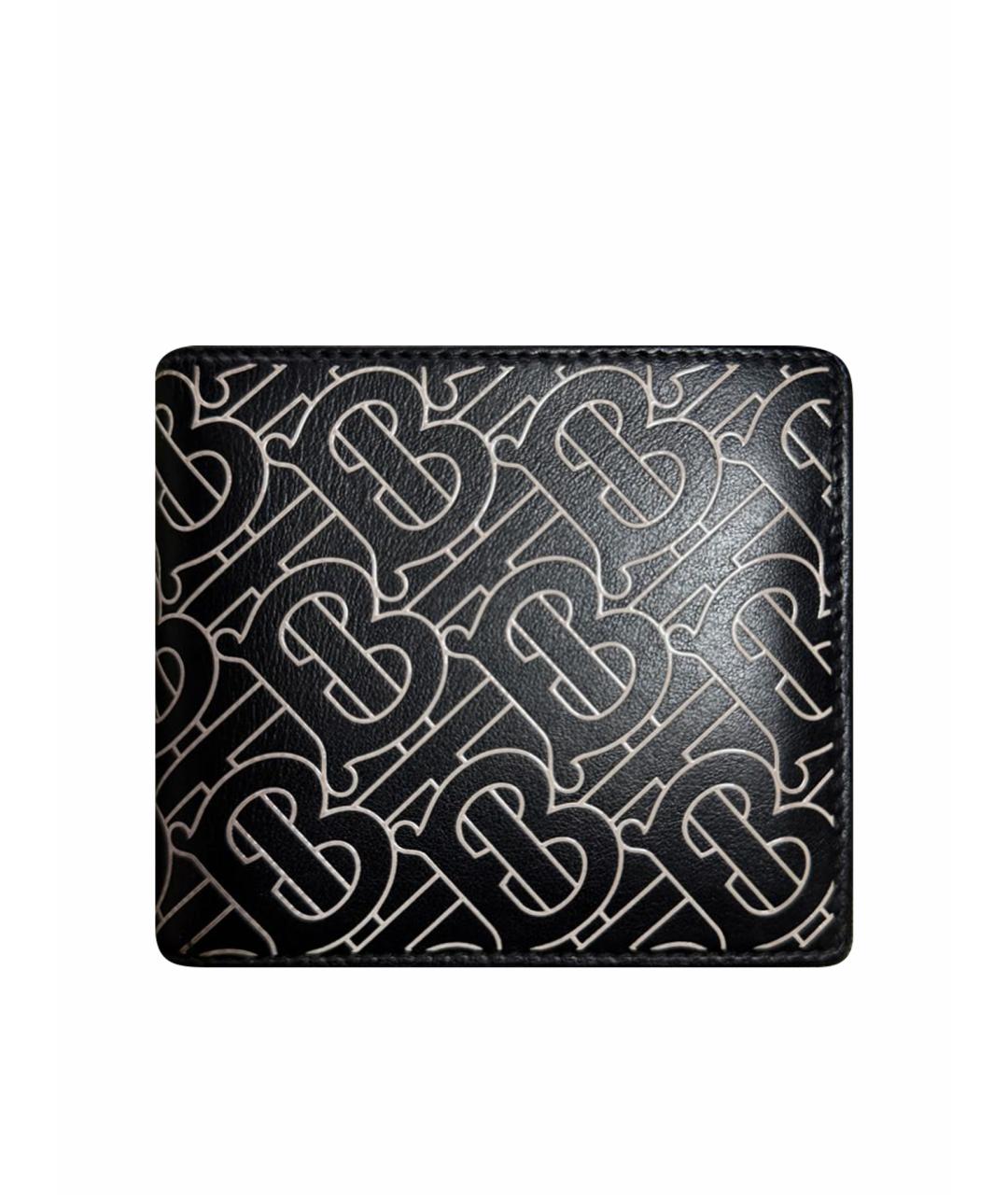 BURBERRY Черный кожаный кошелек, фото 1