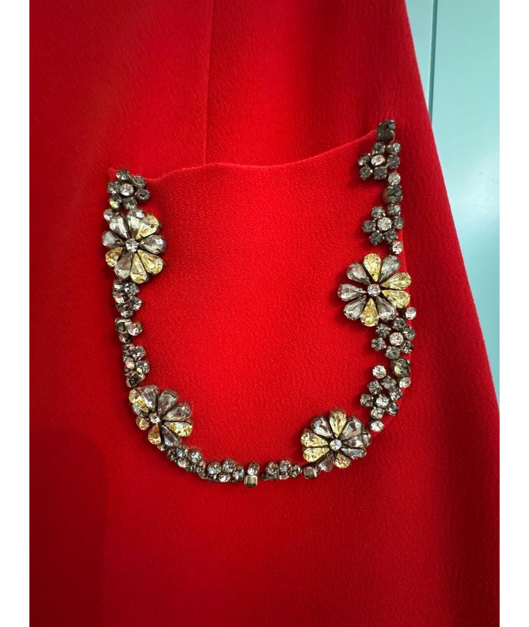 MIU MIU Красная вискозная юбка миди, фото 3